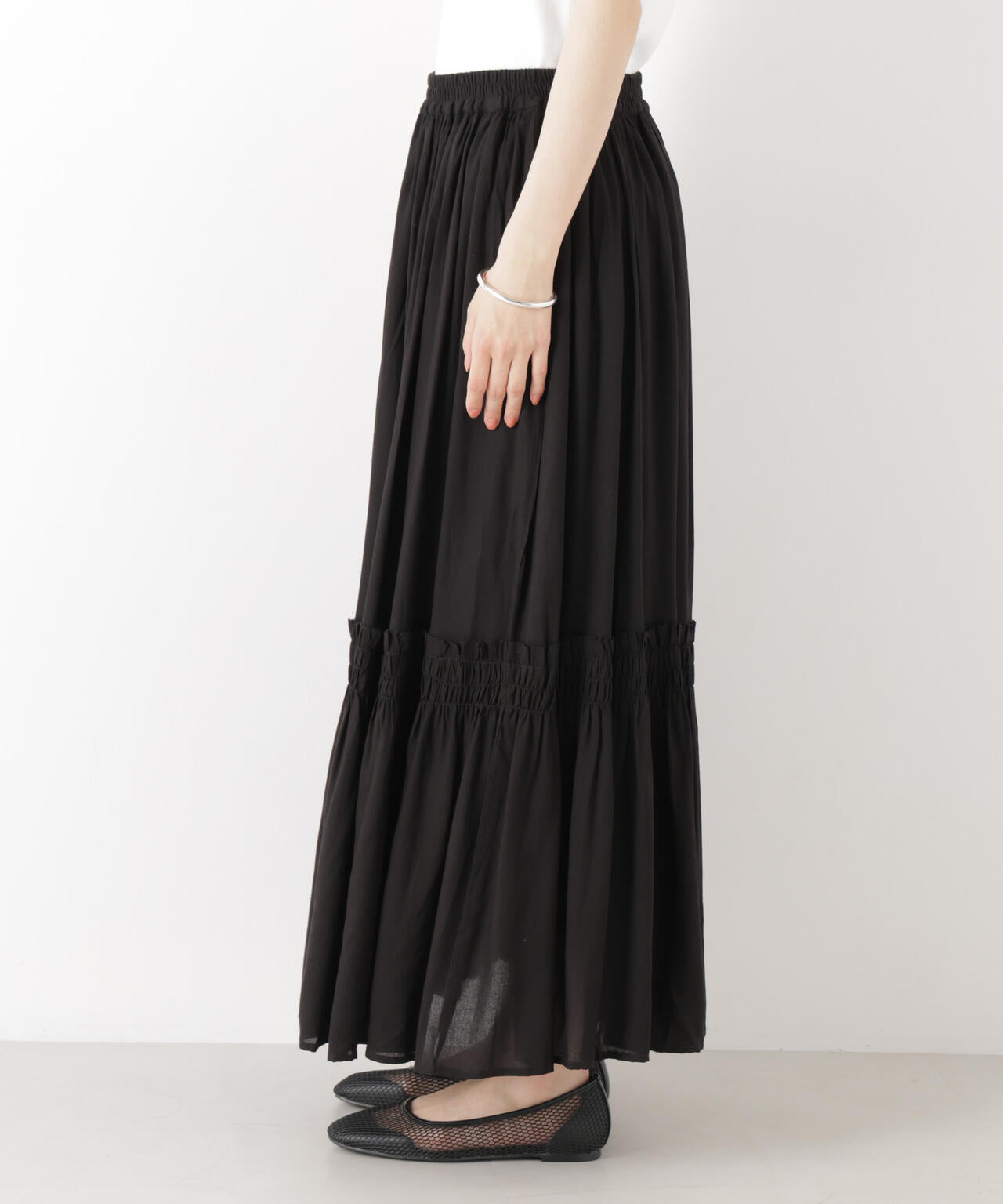 made in INDIA 切り替えギャザースカート(セットアップ可) 6736130300