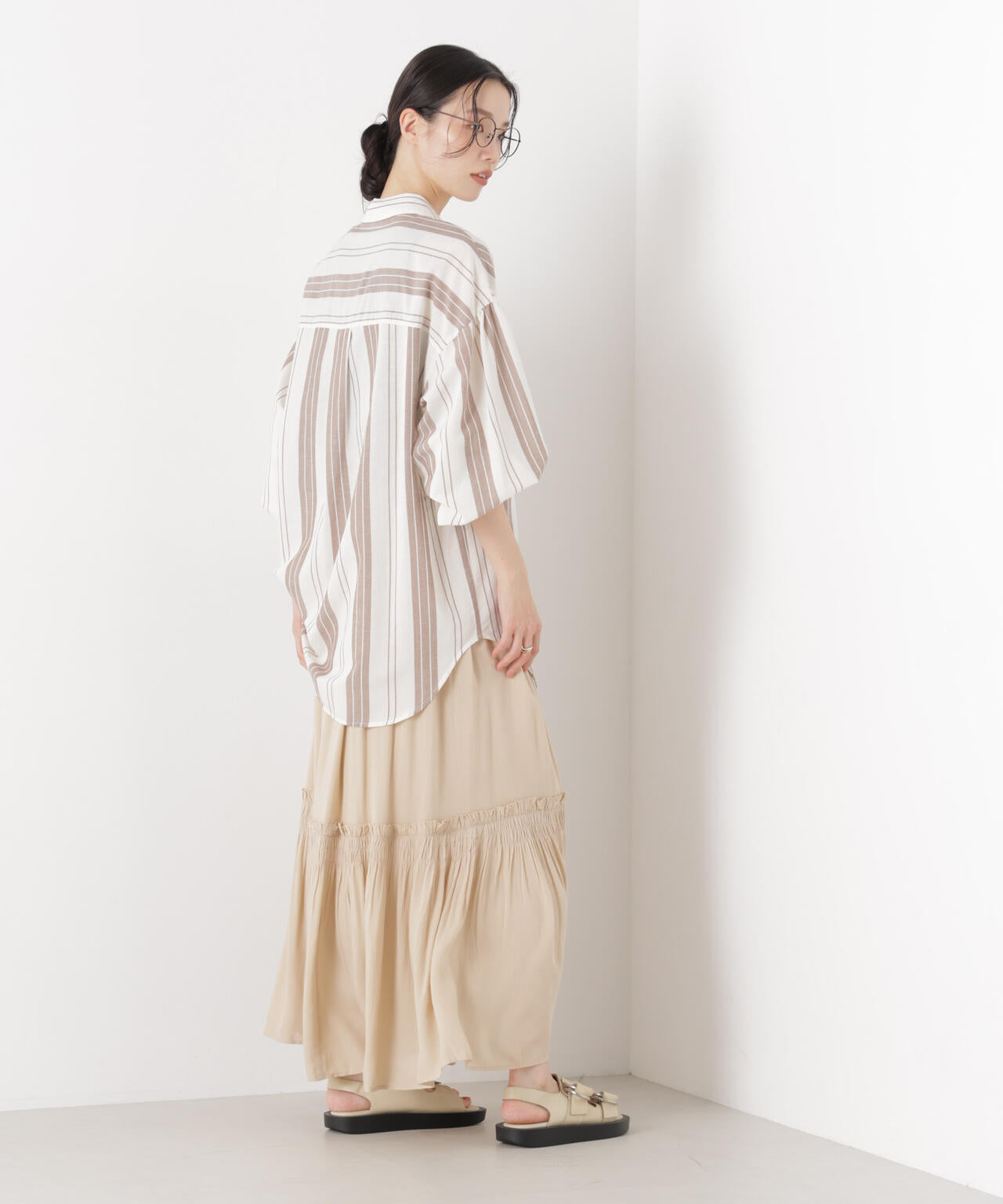 made in INDIA 切り替えギャザースカート(セットアップ可) 6736130300