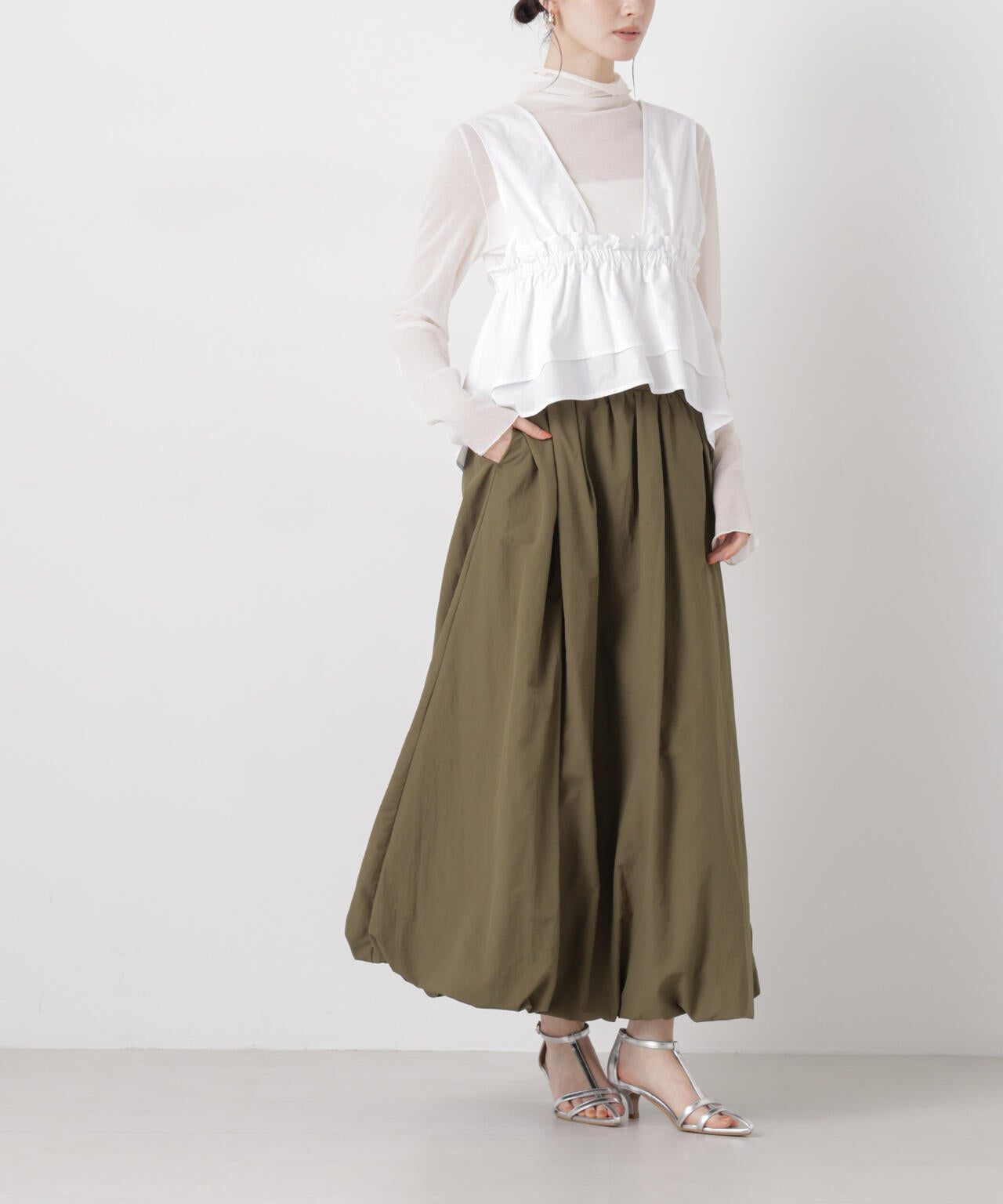 ナイロンタッサーバルーンスカート 6736130306