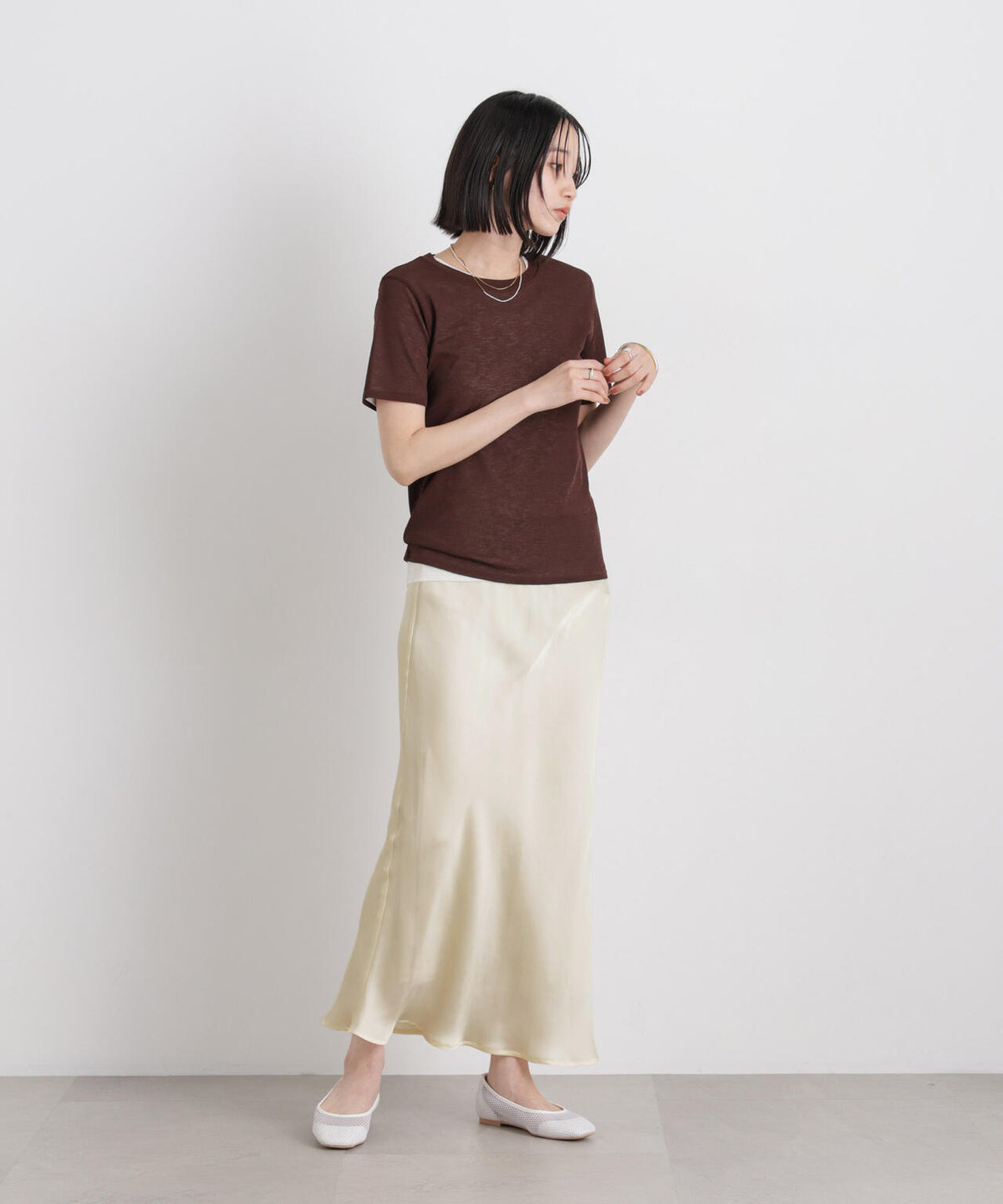 シアーサテンマキシスカート 6736130308