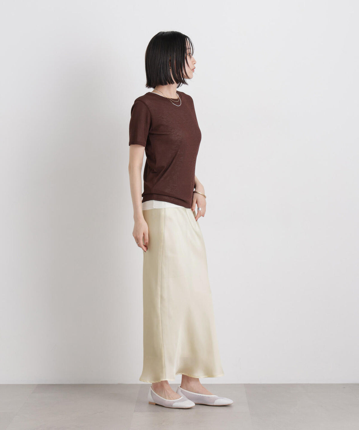 シアーサテンマキシスカート 6736130308