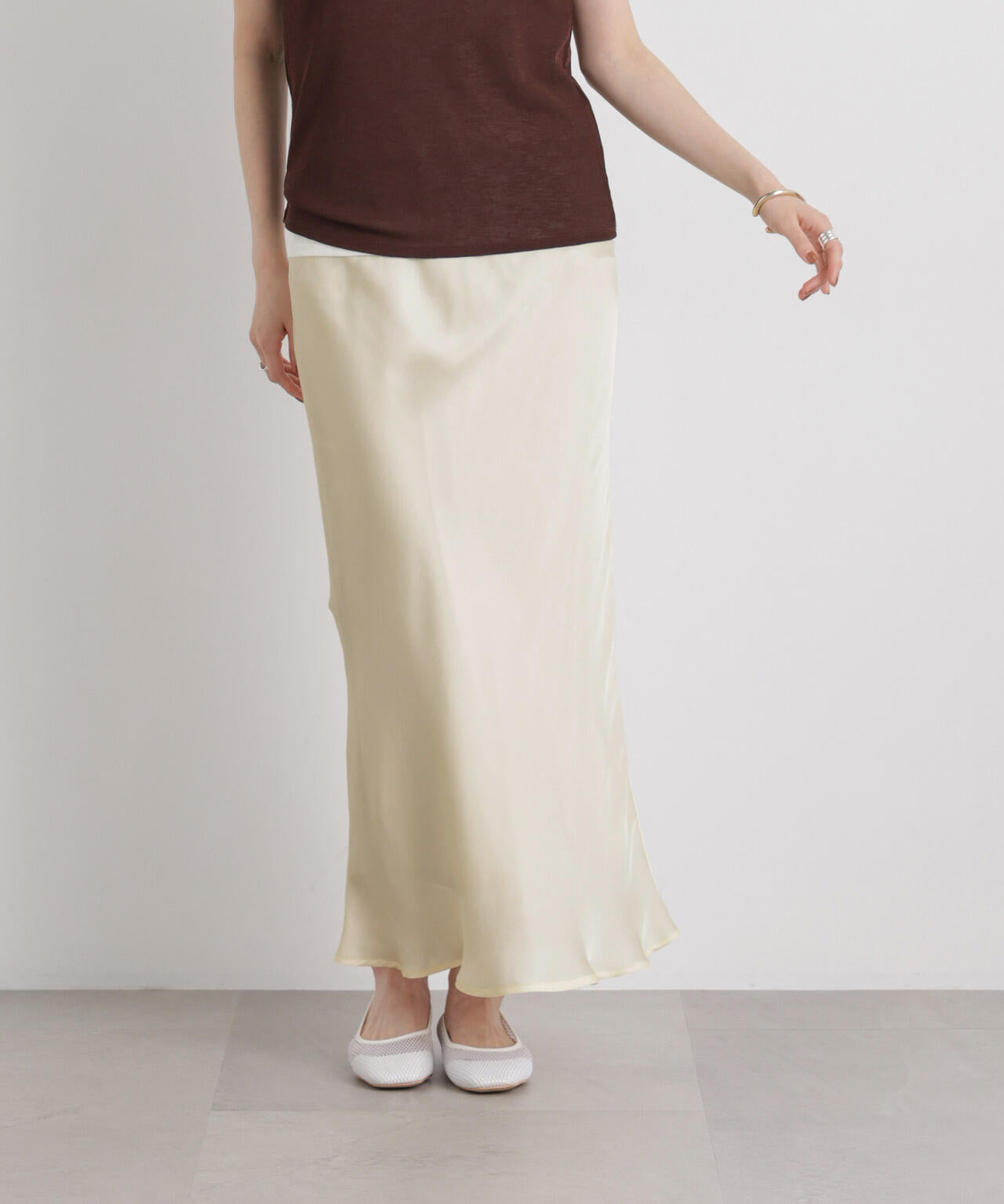 シアーサテンマキシスカート 6736130308