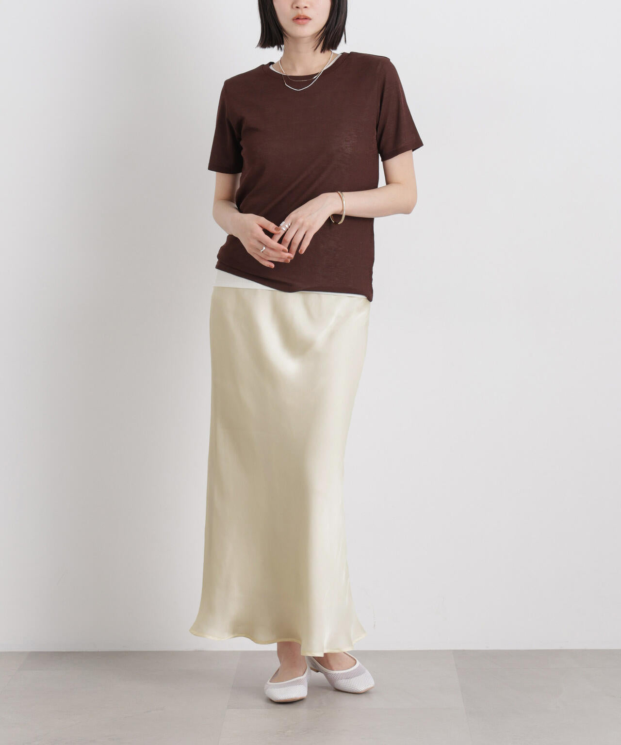シアーサテンマキシスカート 6736130308
