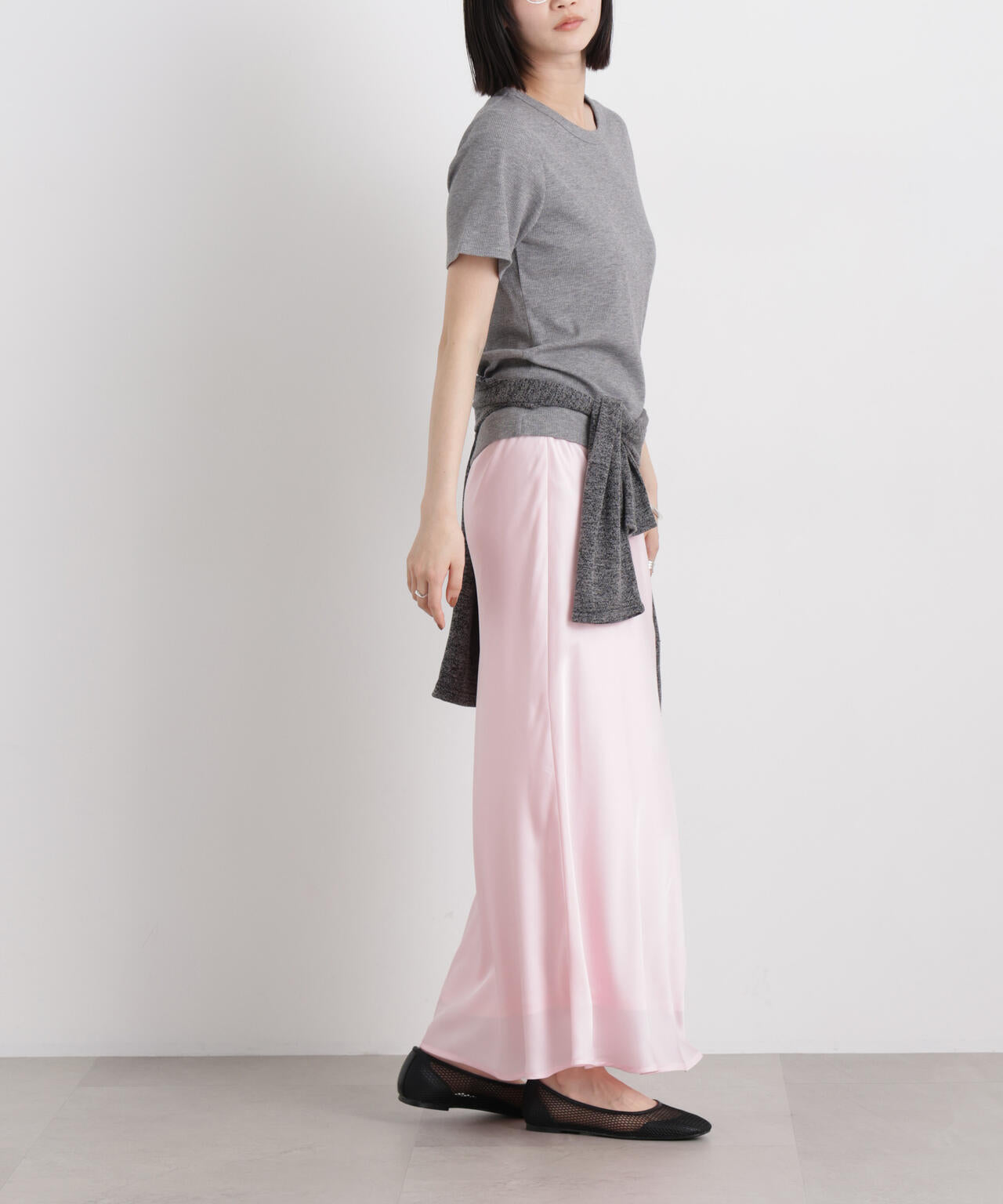 シアーサテンマキシスカート 6736130308