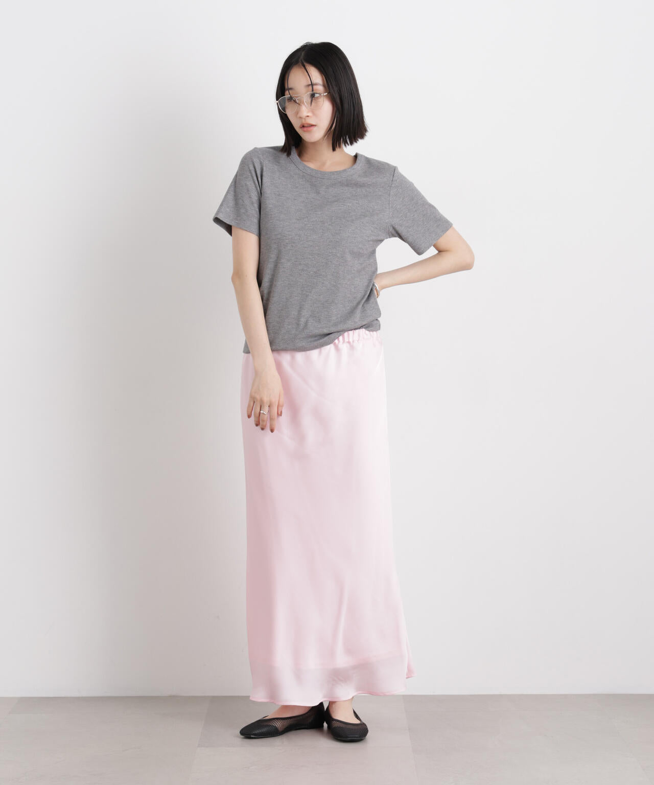 シアーサテンマキシスカート 6736130308