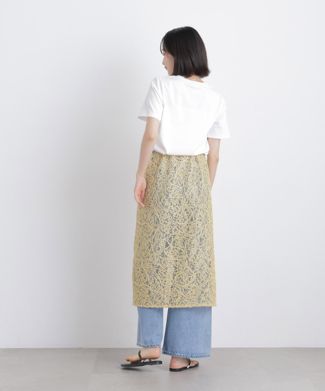 刺繍レースラップスカート 6736130311