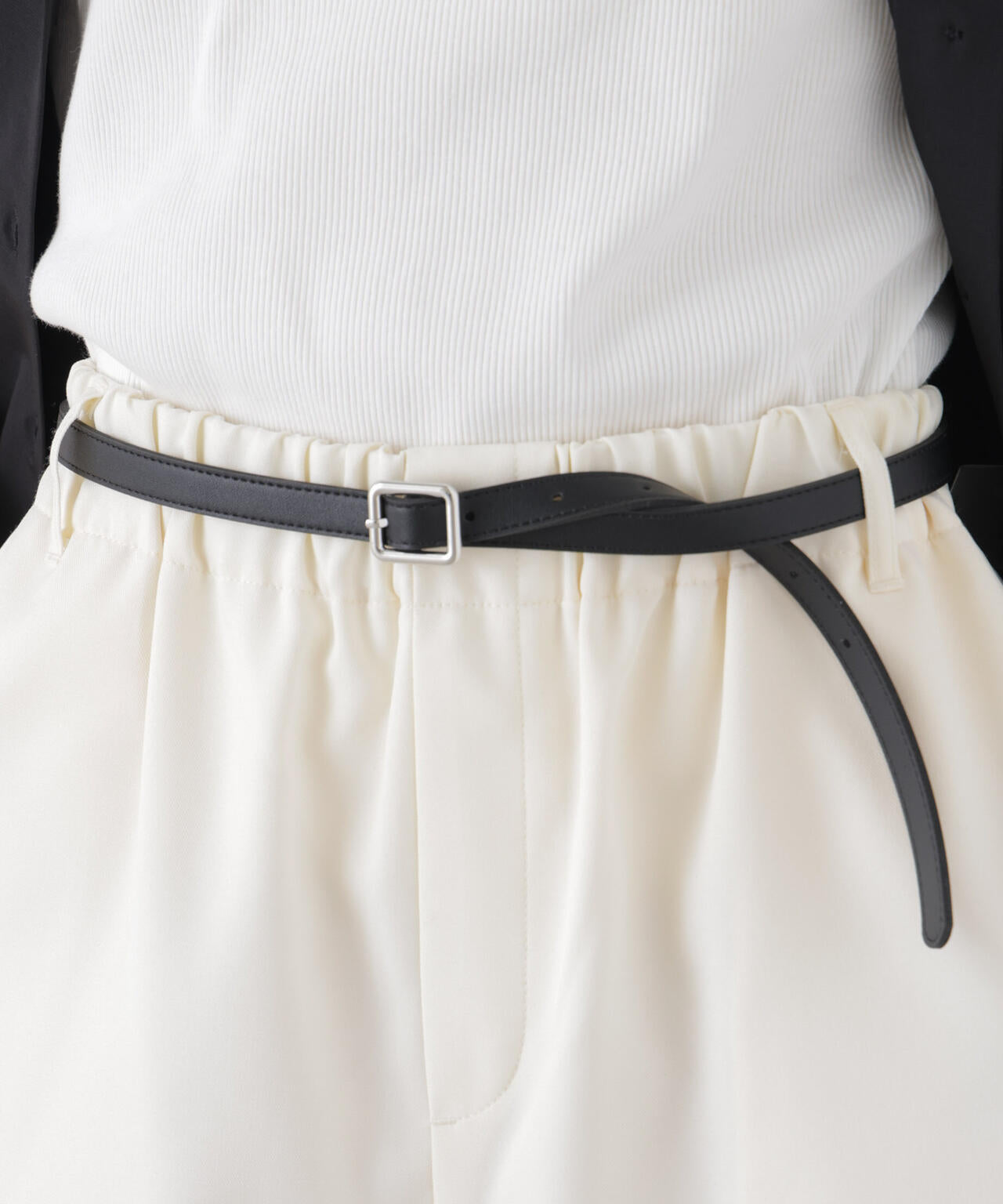 シルバースクエアバックル1.5cm幅ベルト 6736150302