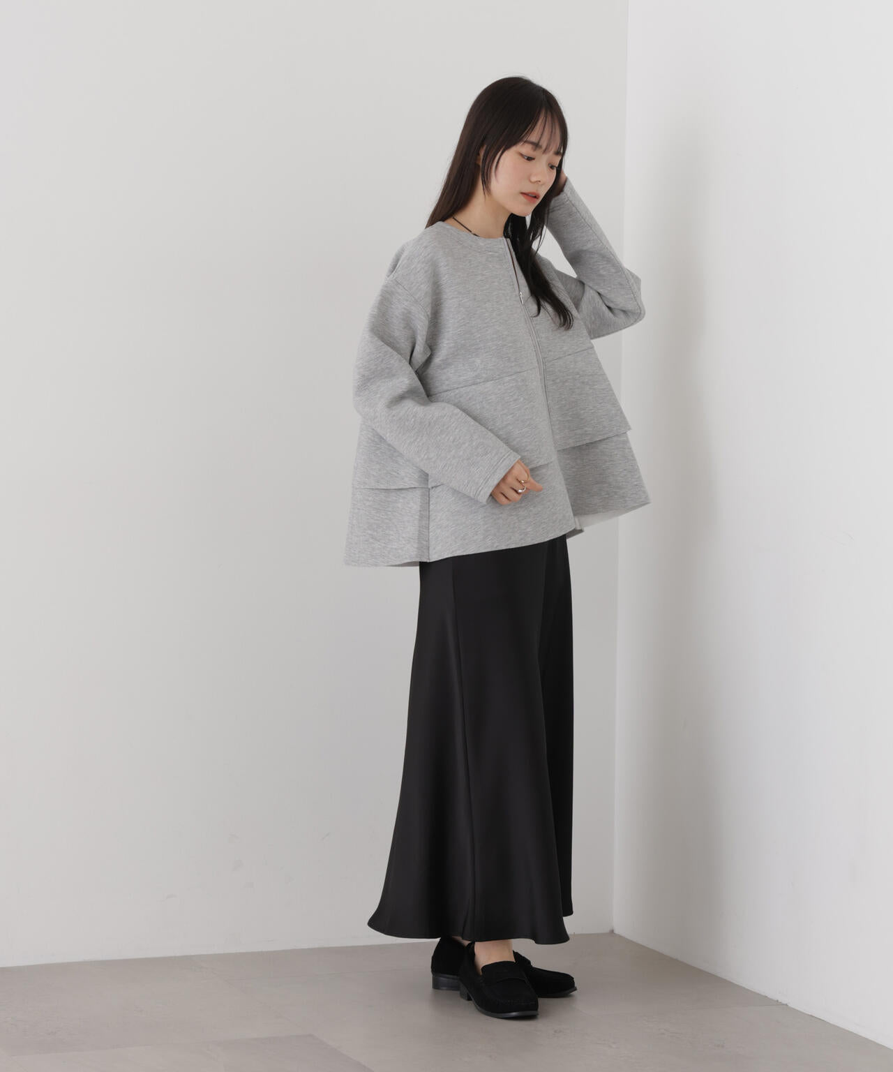 ダンボールカットフリルデザインジップジャケット 6736216303