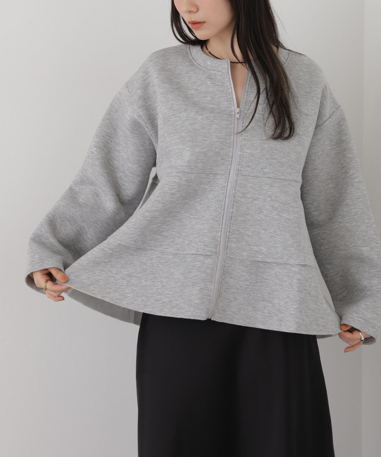 ダンボールカットフリルデザインジップジャケット 6736216303