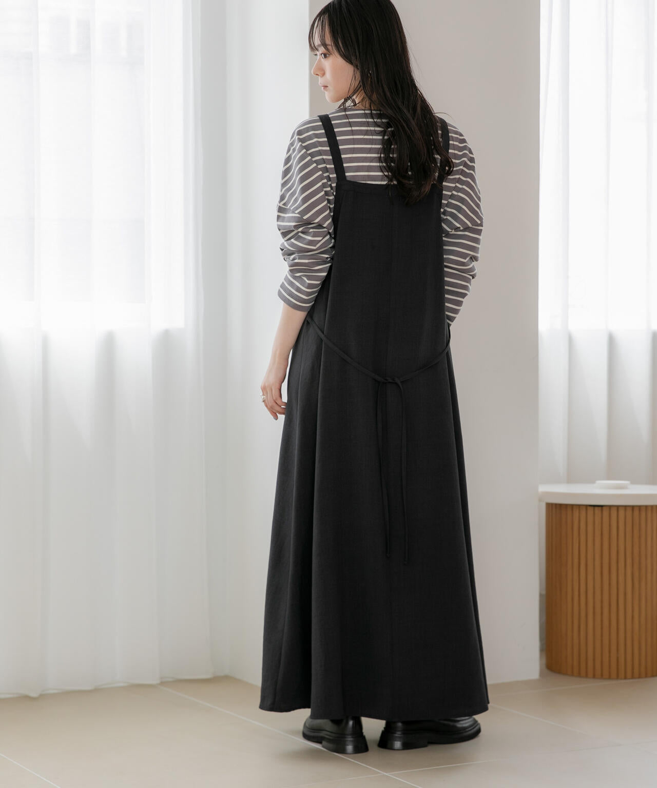 WEB限定/多機能素材 前後2wayショルダーストラップワンピース 6736219302