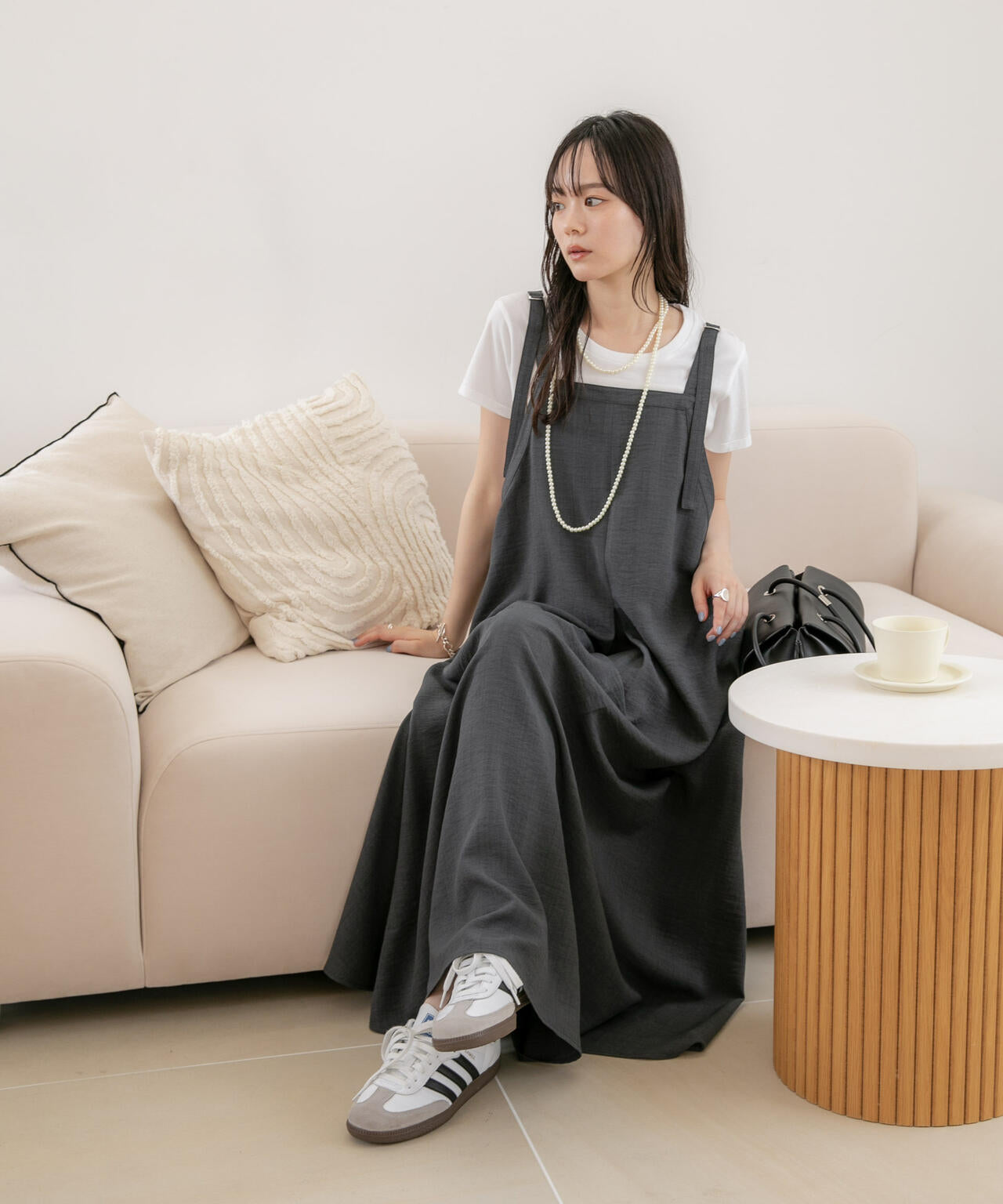 WEB限定/多機能素材 前後2wayショルダーストラップワンピース 6736219302