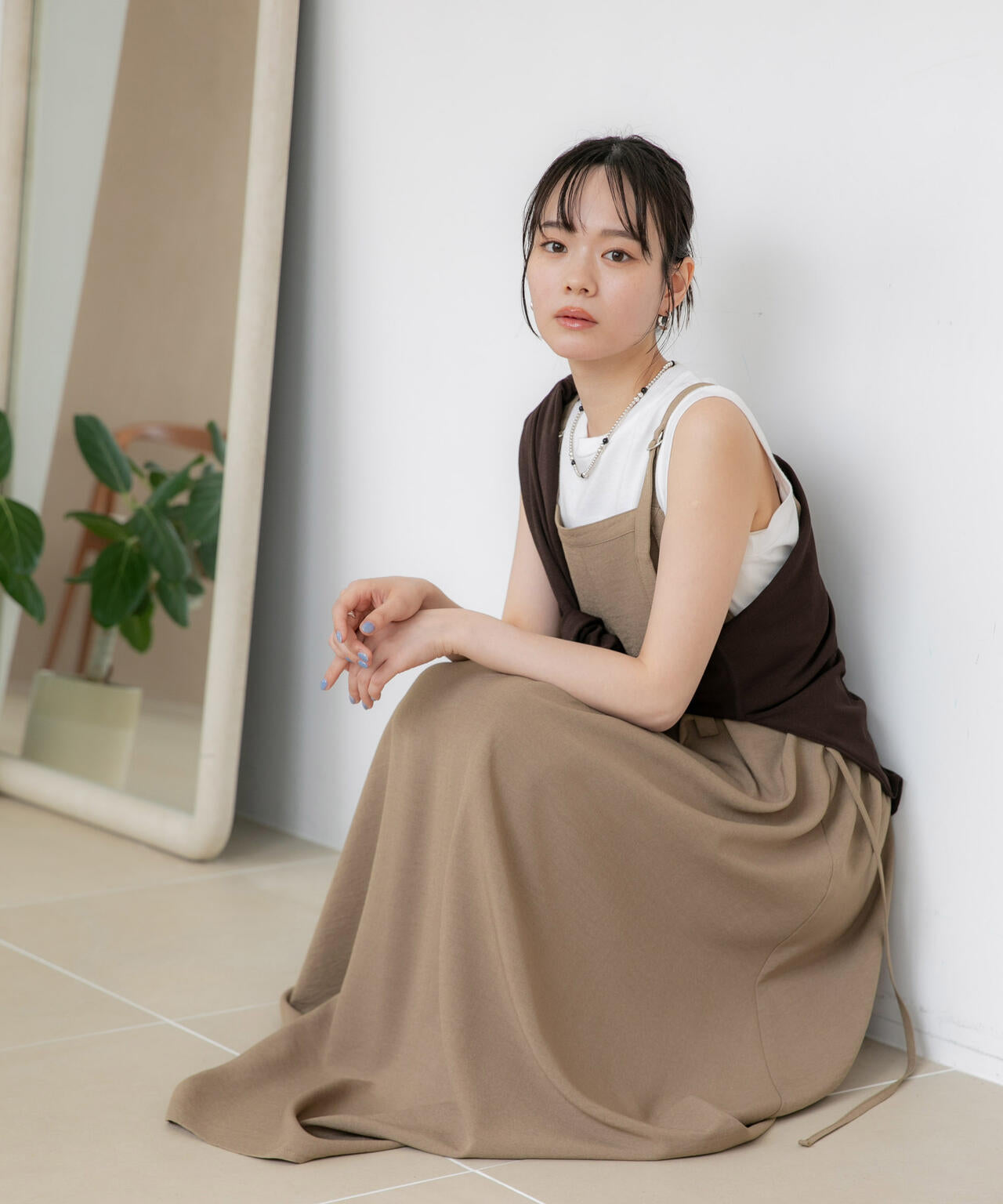 WEB限定/多機能素材 前後2wayショルダーストラップワンピース 6736219302
