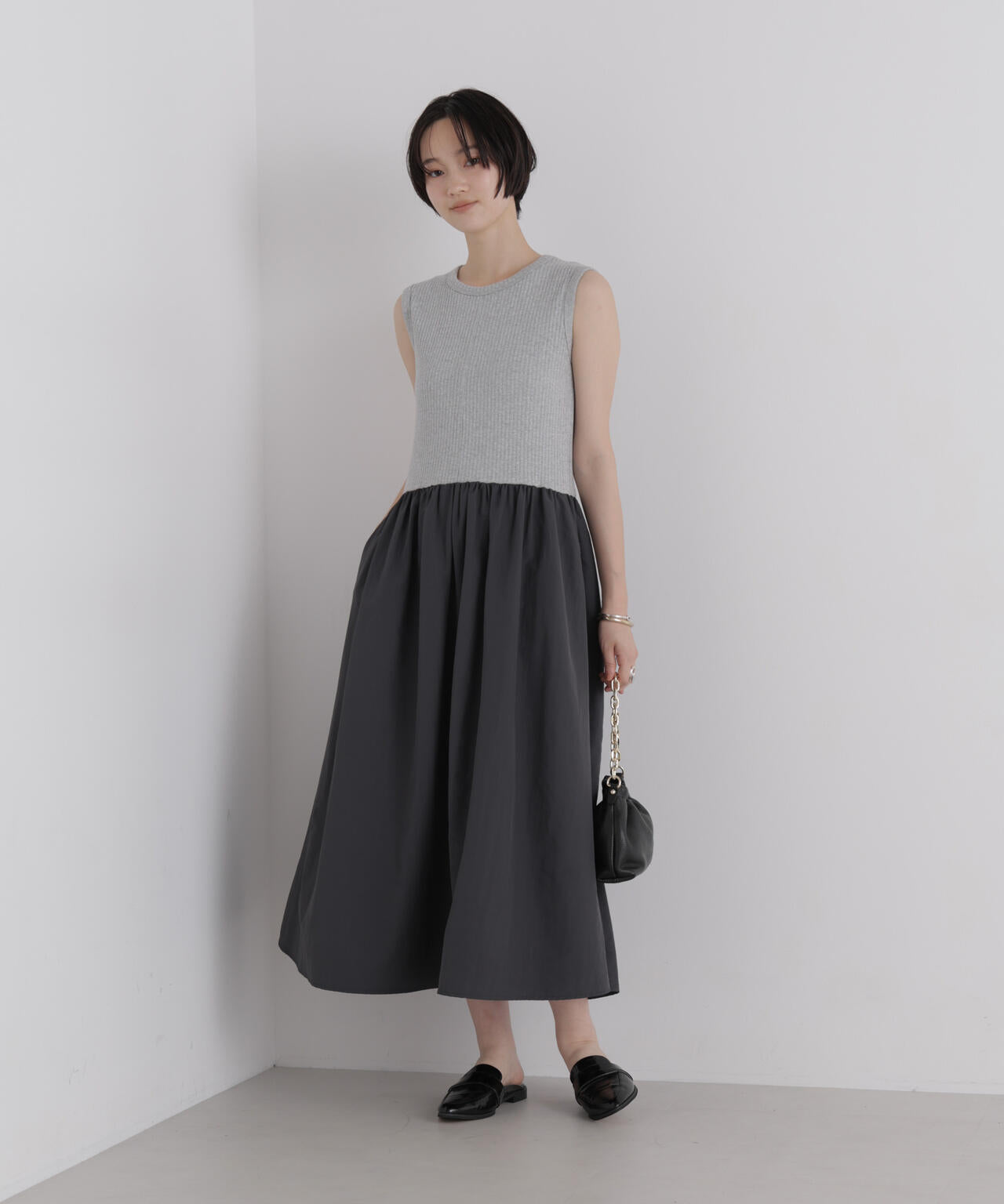 テレコリブカット×ナイロンタイプライタードッキングワンピース 6736219305