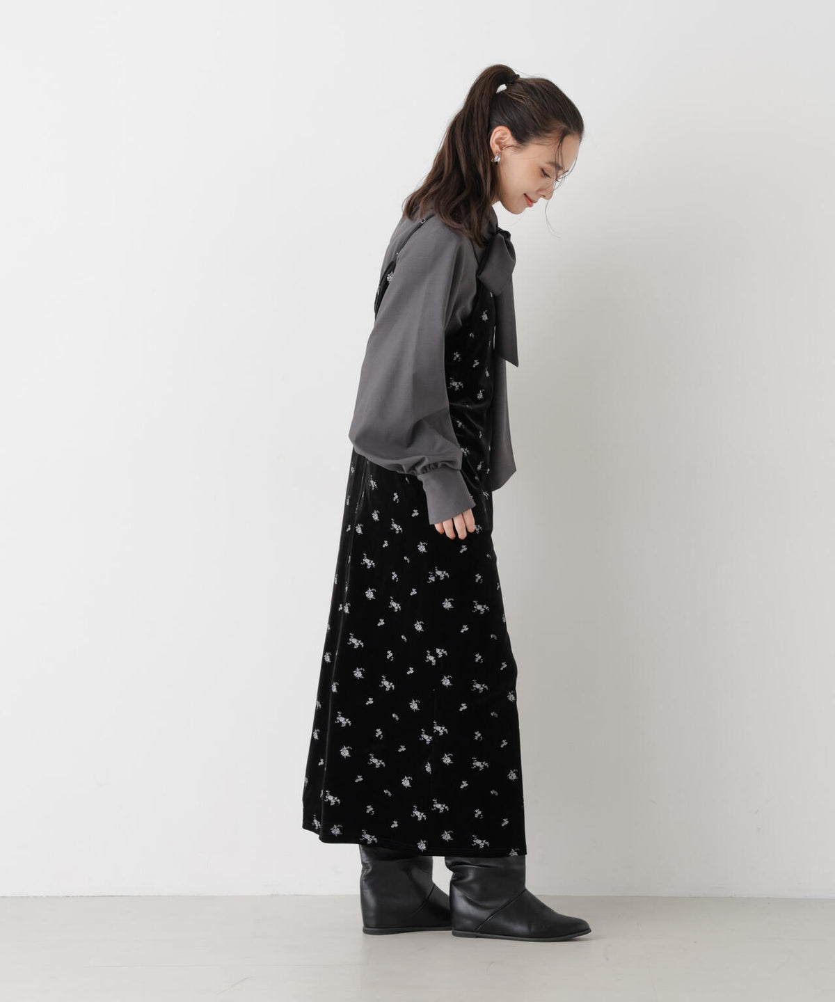 刺繍ベロアキャミソールワンピース(セットアップ可) 6736219317