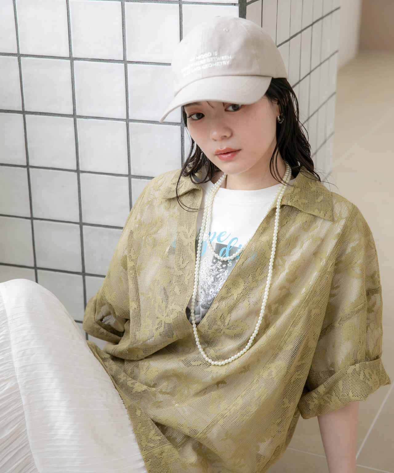 WEB限定/フラワーレーススキッパープルオーバーシャツ 6736221311