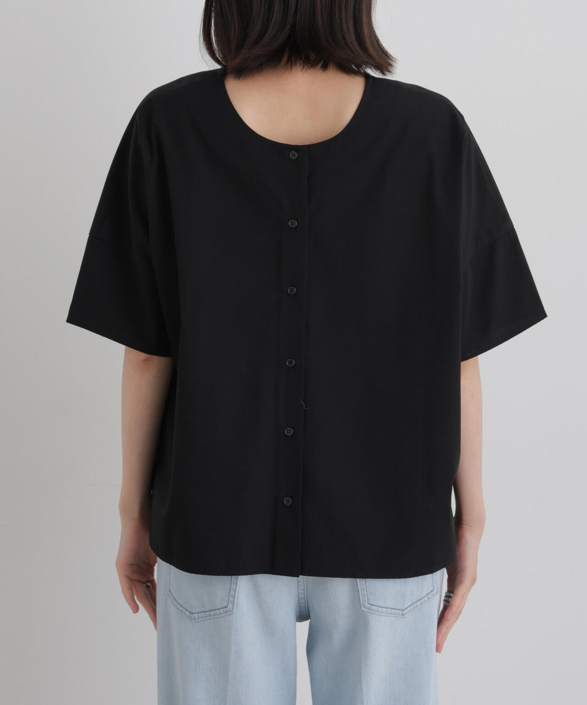 前後2wayバックボタンワイドドロップブラウス 6736221316