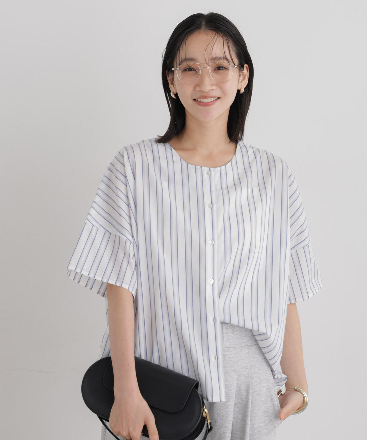 前後2wayバックボタンワイドドロップブラウス 6736221316