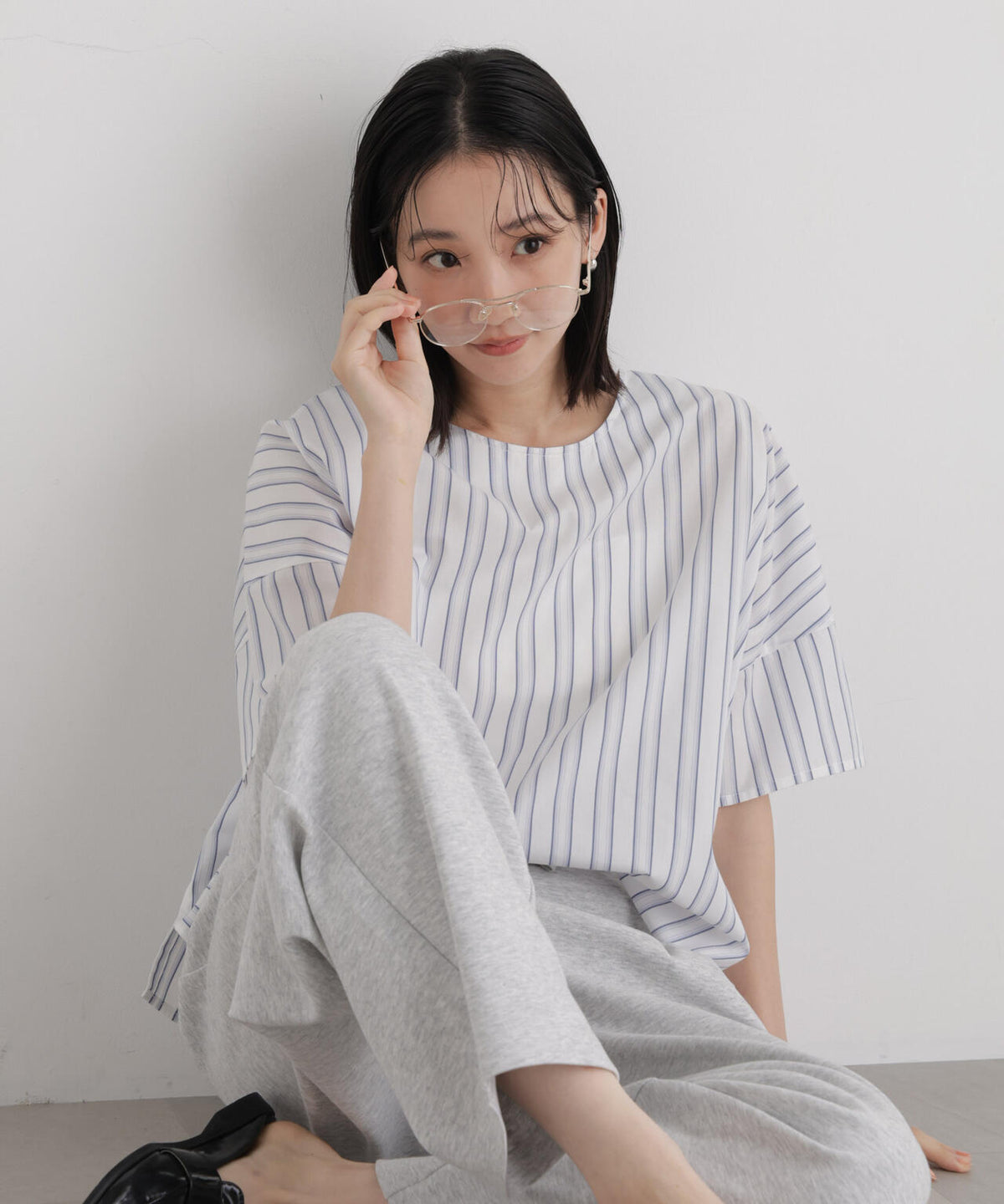 前後2wayバックボタンワイドドロップブラウス 6736221316
