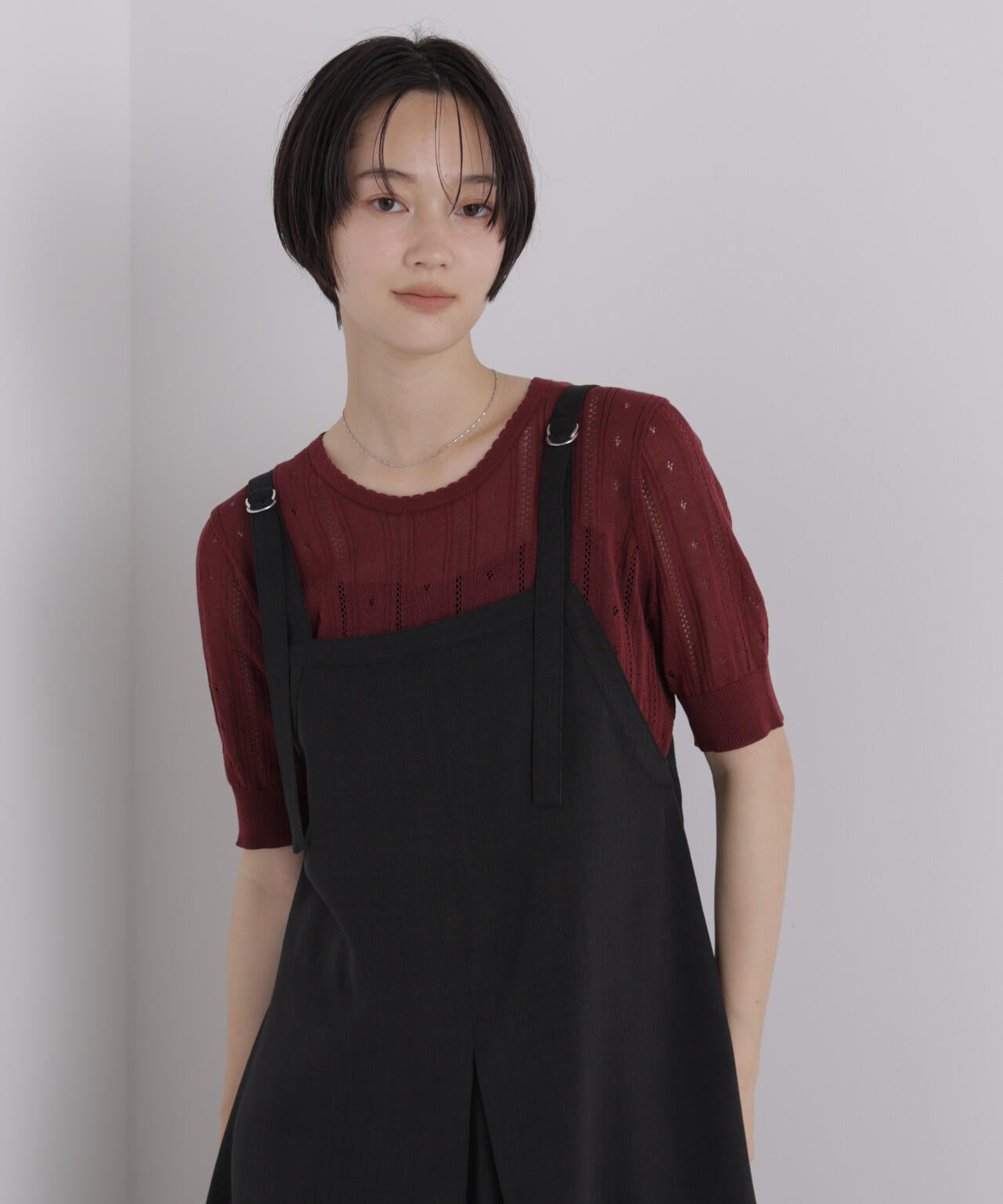 アイレットハーフスリーブニットトップス 6736222311