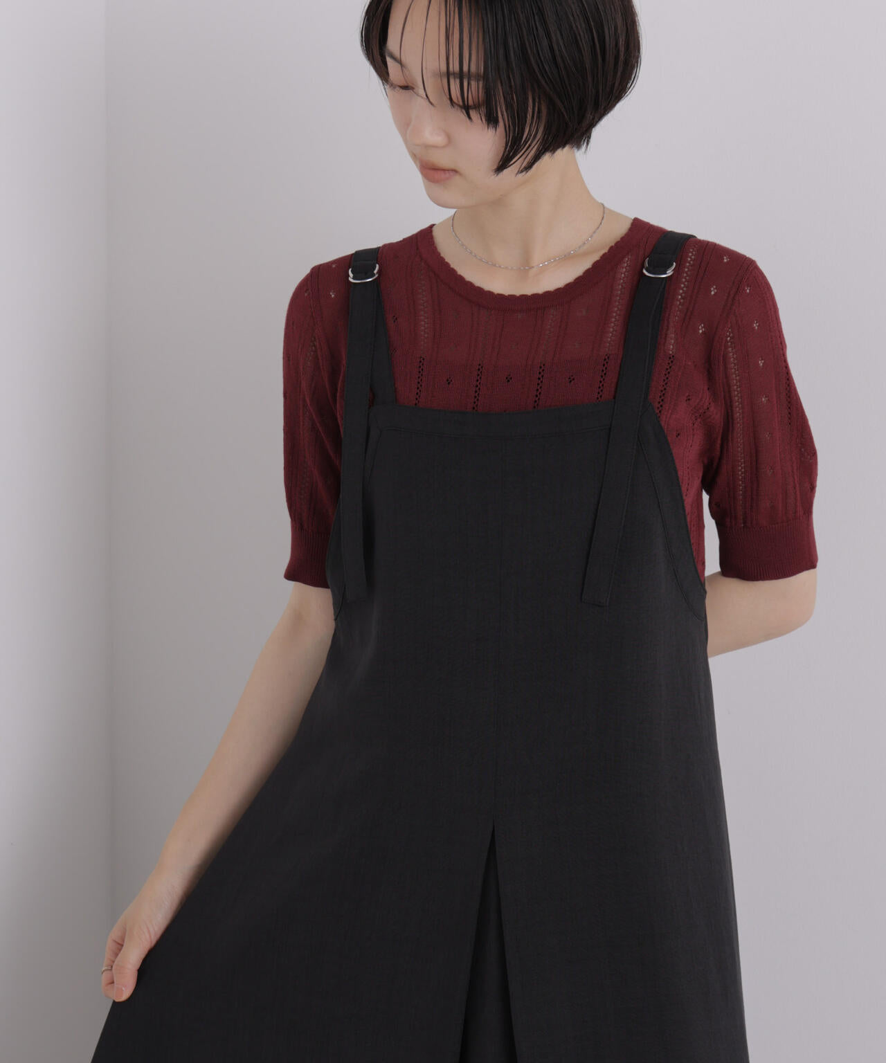アイレットハーフスリーブニットトップス 6736222311