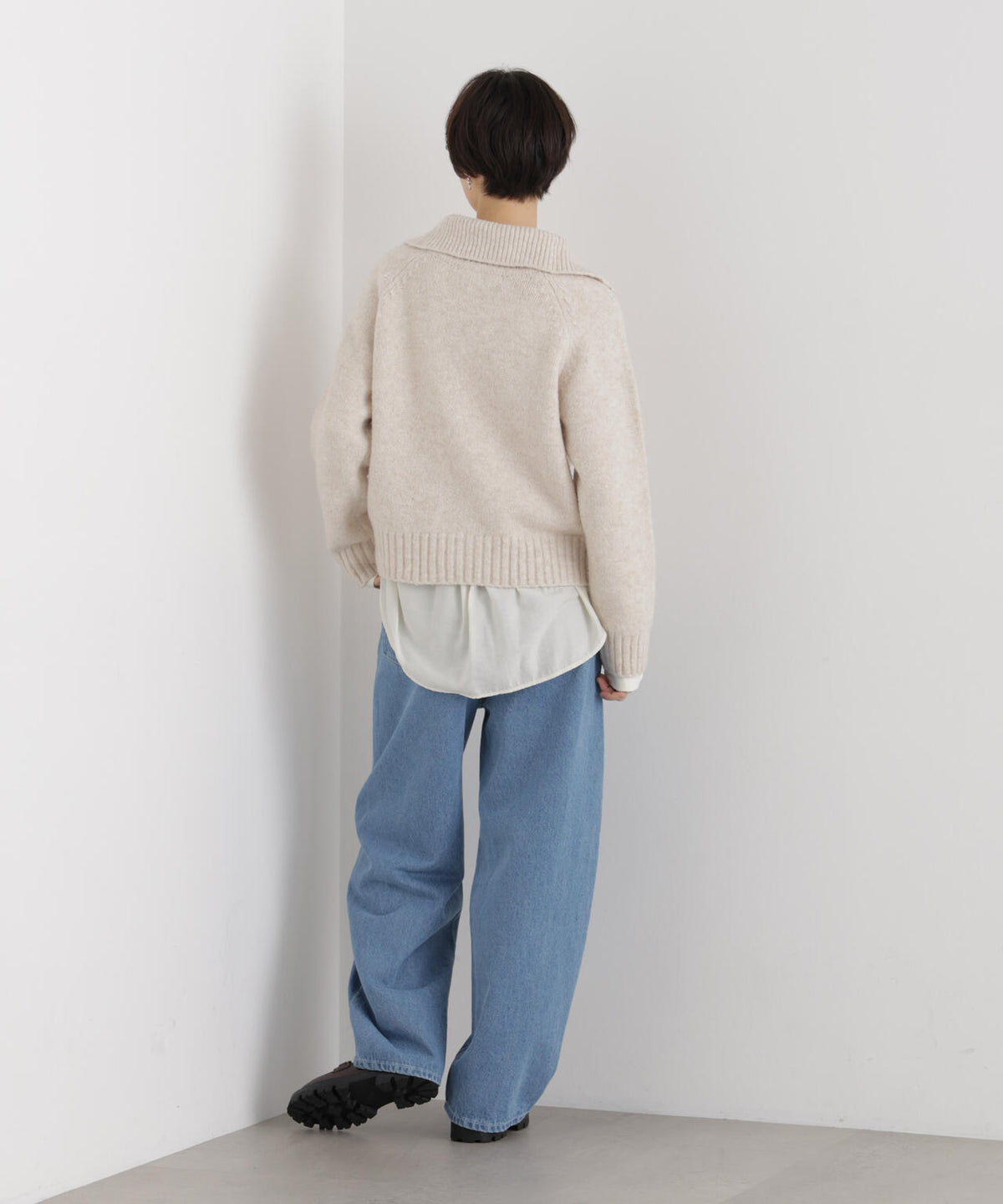ハーフジップニットプルオーバー 6736222322
