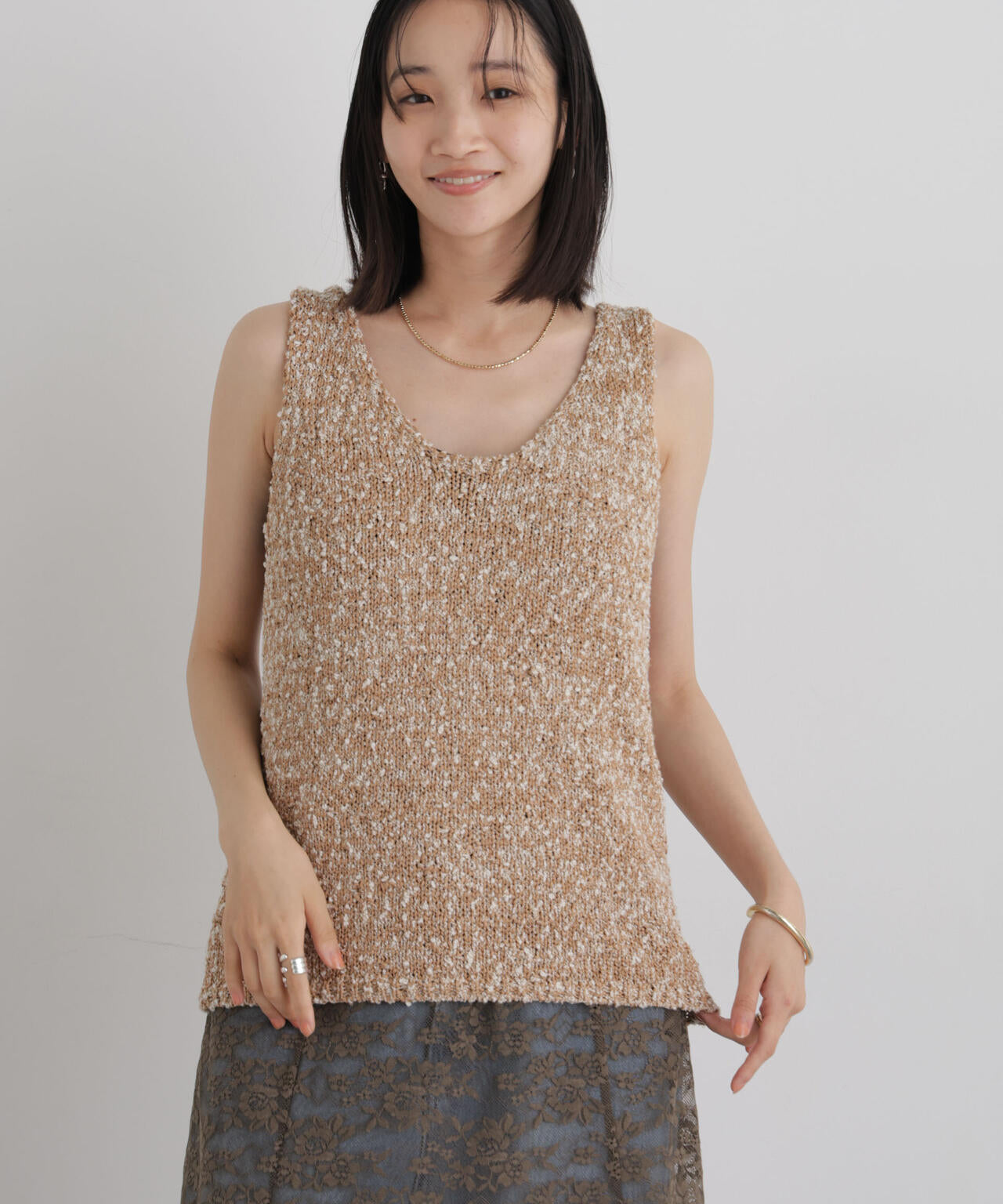 ミックスヤーンニットタンク 6736222326