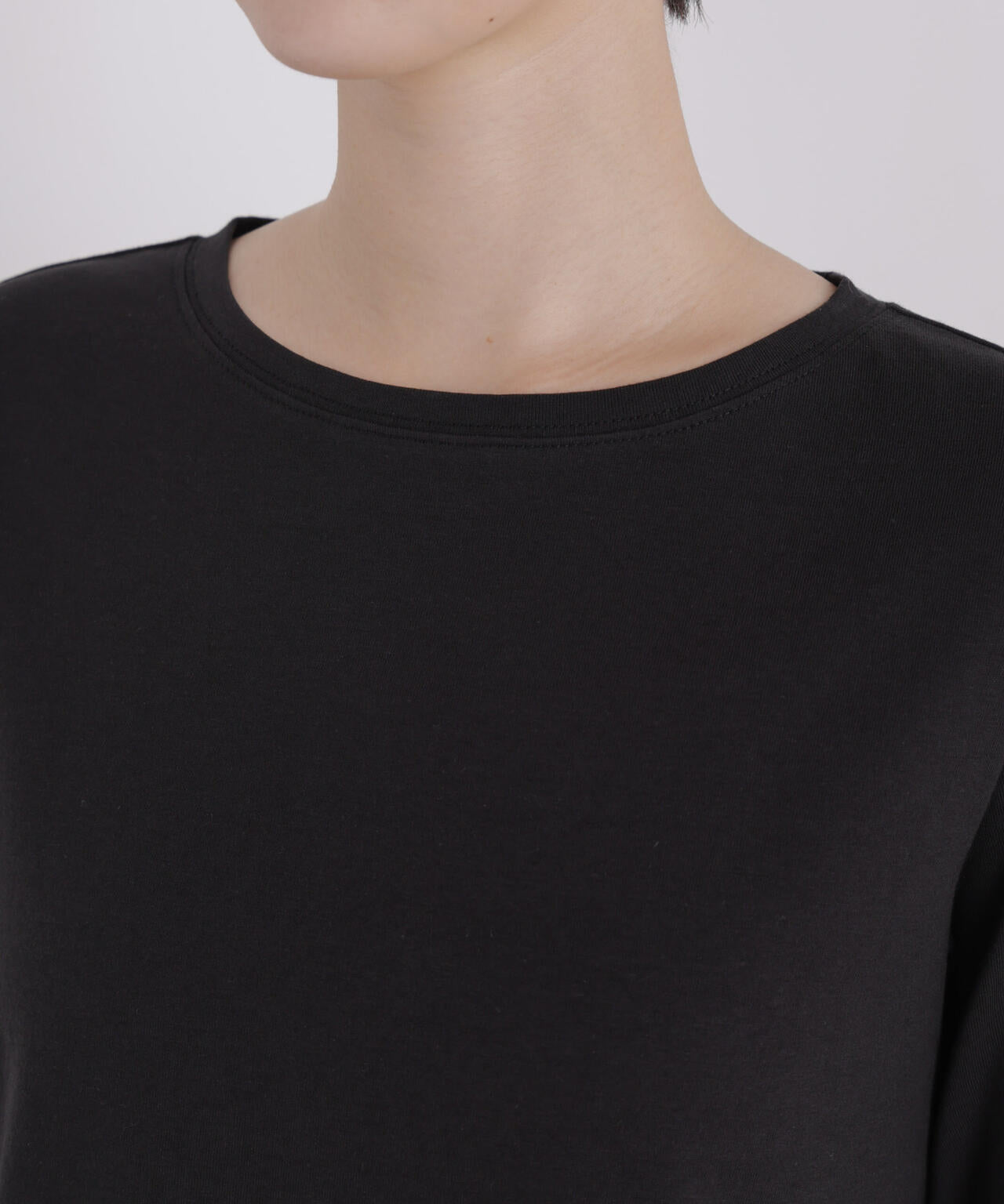 オーガンジーヘム切り替えロングスリーブTシャツ 6736223304