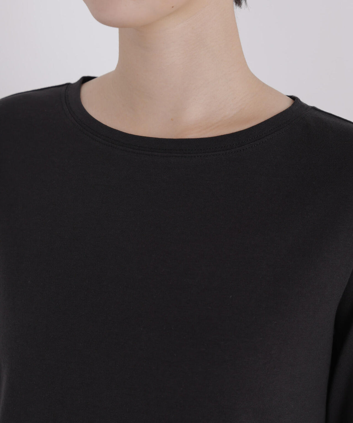 オーガンジーヘム切り替えロングスリーブTシャツ 6736223304