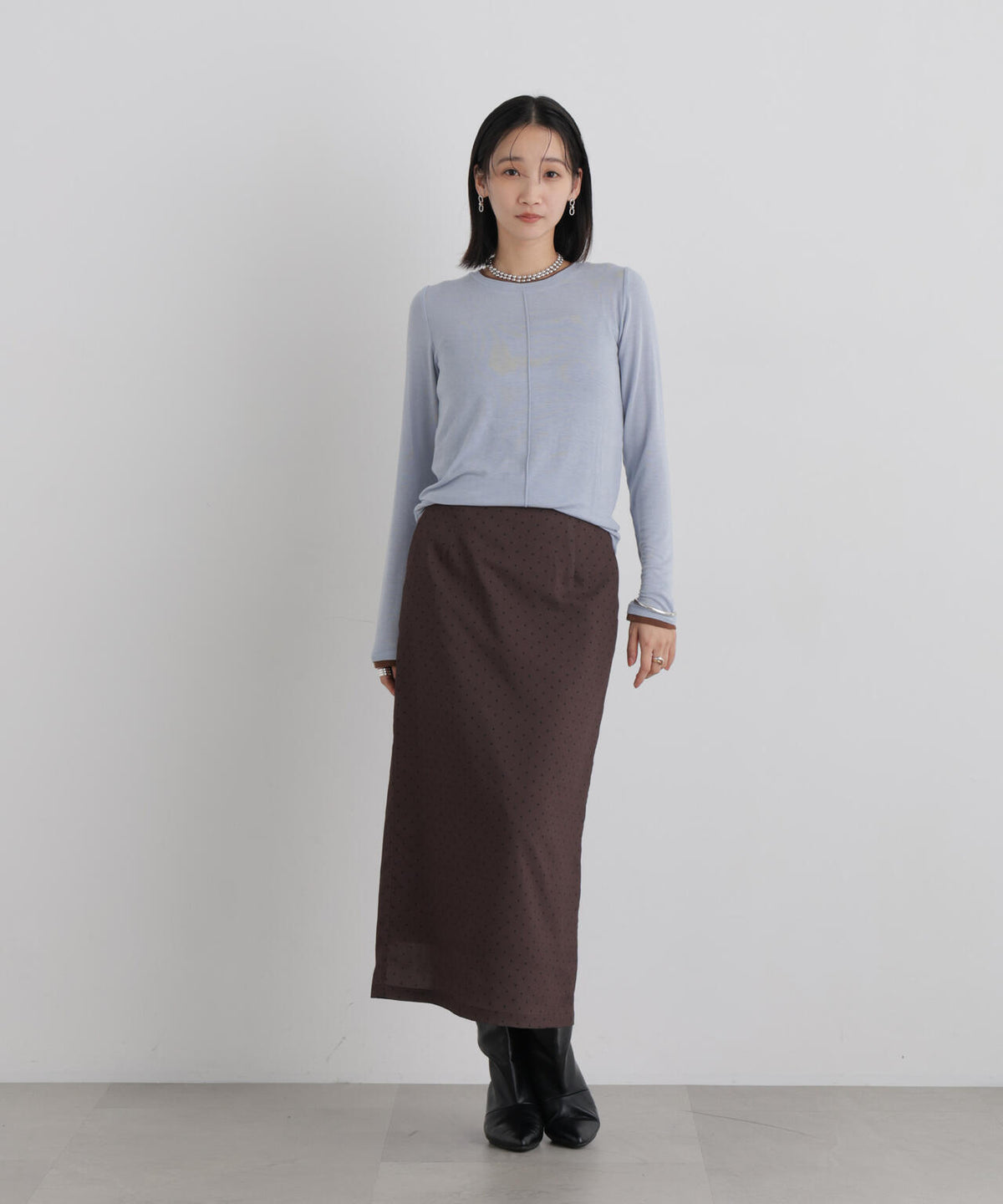 レイヤードライク配色ソフトタッチカットロングスリーブトップス 6736223307