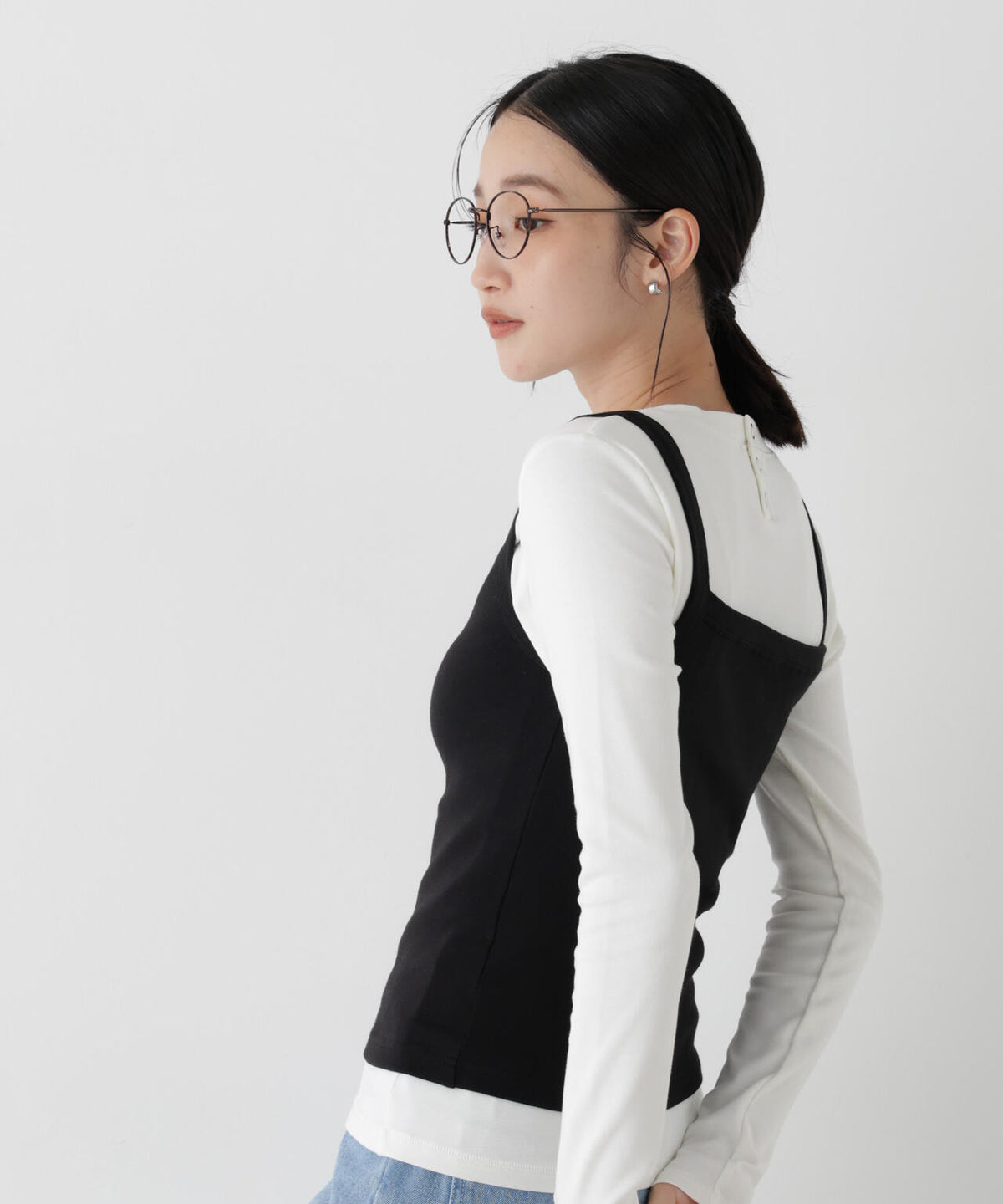 WEB限定/ロンT×キャミ カットレイヤードアンサンブルセット 6736223309