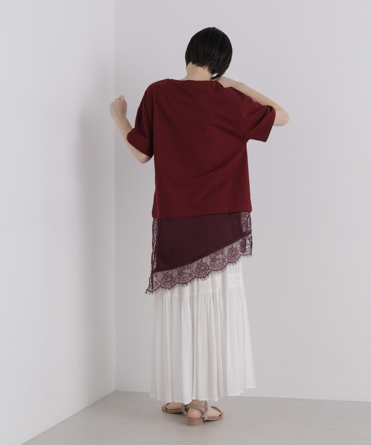 アシメレースヘムドッキングカットトップス 6736224303