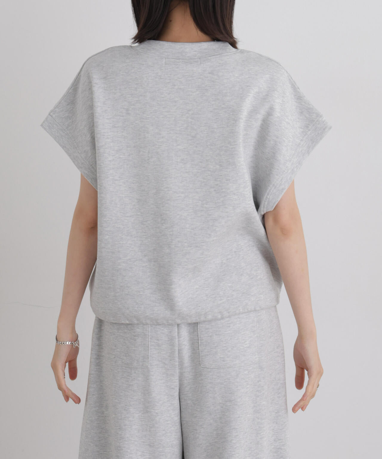 接触冷感ダンボールカットハーフジップトップス(セットアップ可) 6736224307