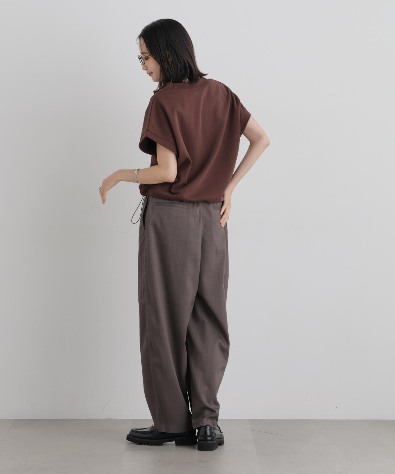 接触冷感ダンボールカットハーフジップトップス(セットアップ可) 6736224307