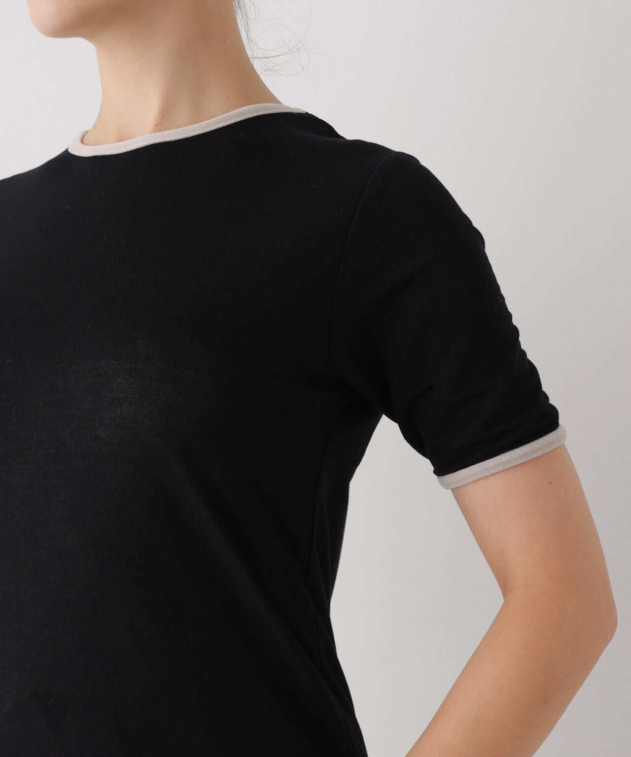 WEB限定/ベロアパイピングリンガーTシャツ 6736224313