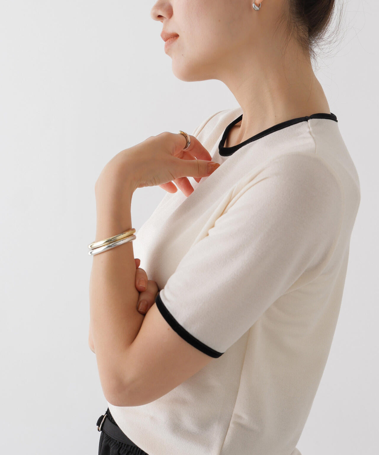 WEB限定/ベロアパイピングリンガーTシャツ 6736224313