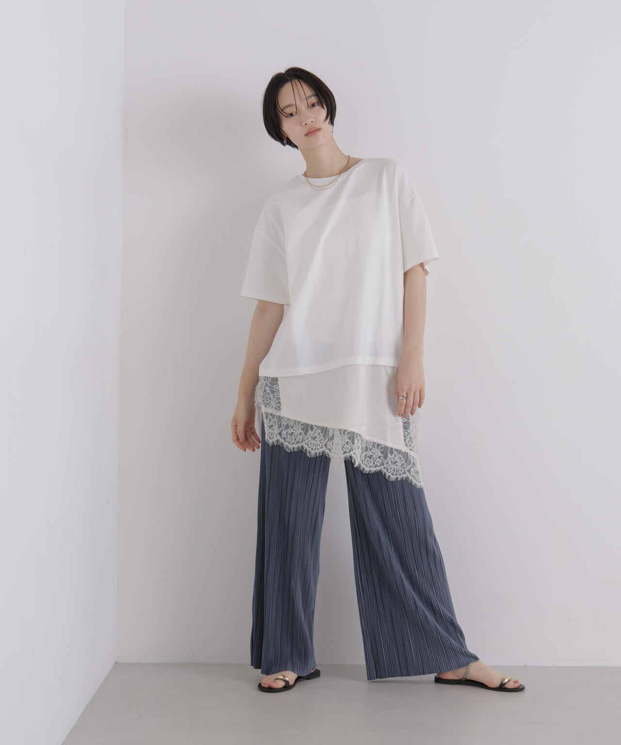 プリーツカットパンツ(セットアップ可) 6736227305