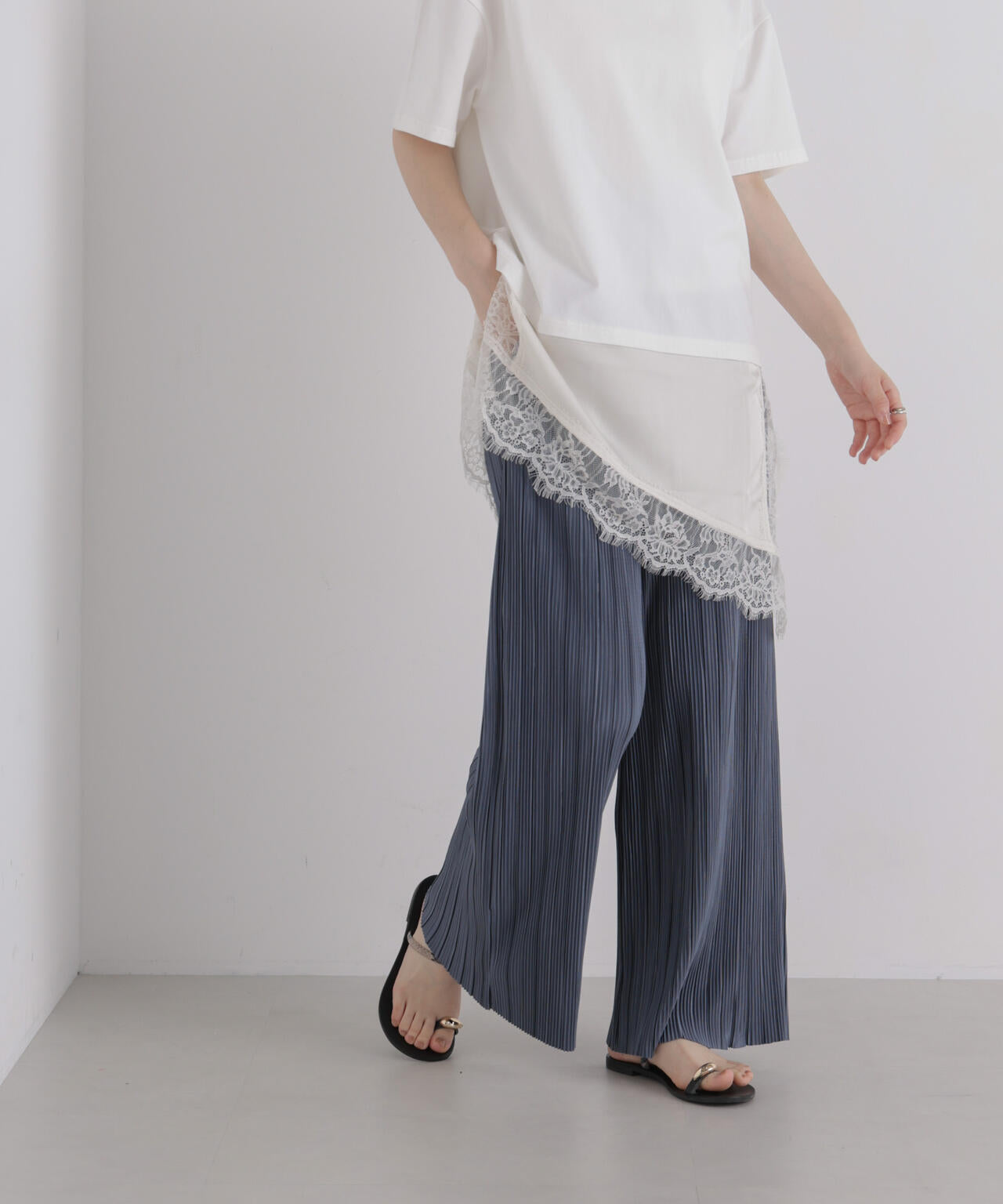 プリーツカットパンツ(セットアップ可) 6736227305