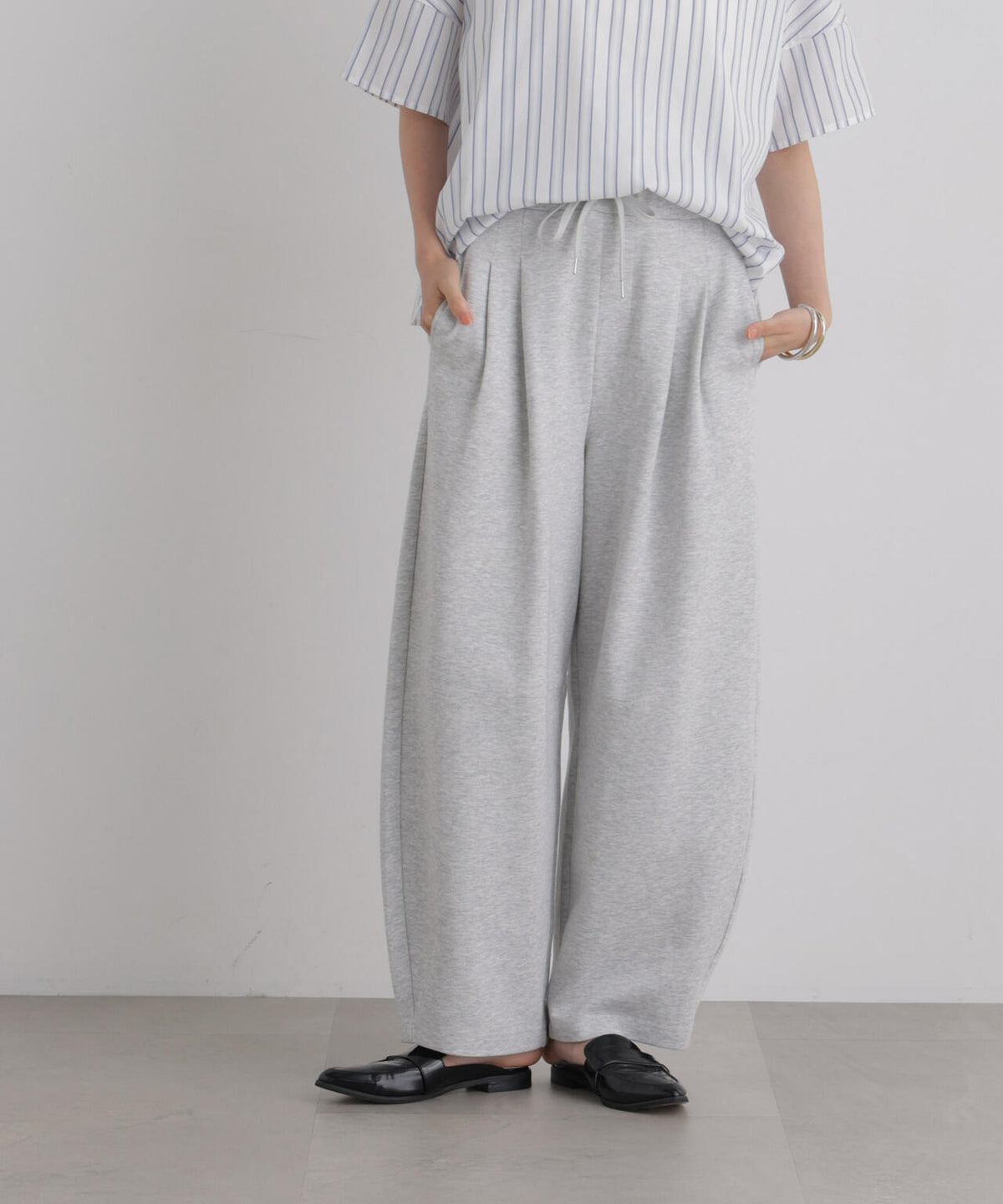 接触冷感ダンボールカットカーブシルエットパンツ(セットアップ可) 6736227306