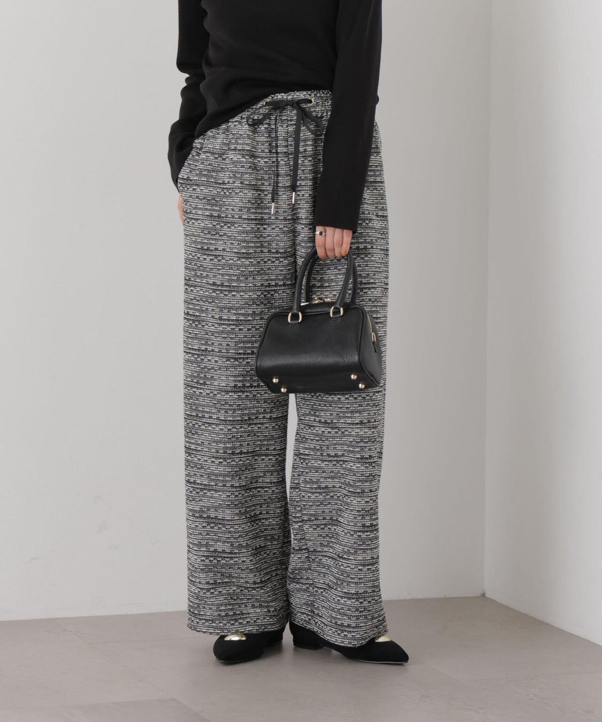 カットツイードドロストワイドパンツ(セットアップ可) 6736227307