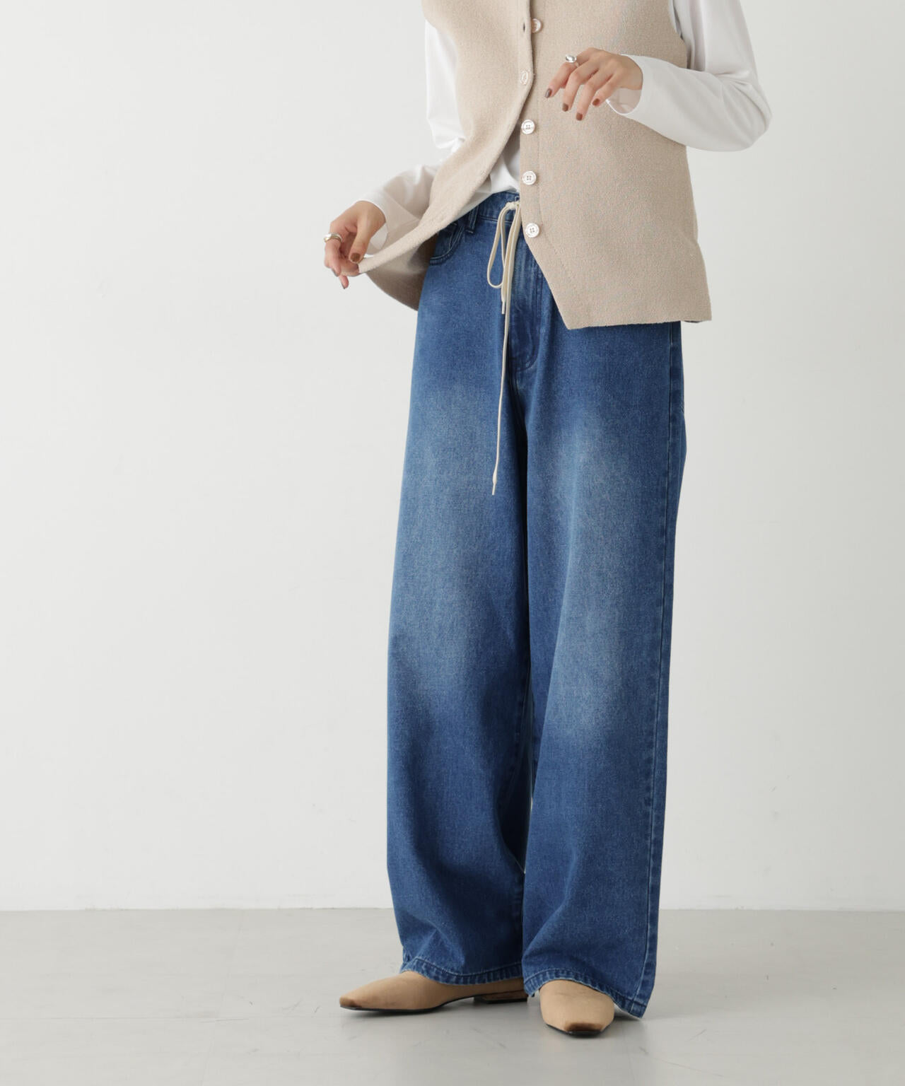 ドロストワイドデニムパンツ 6736227313