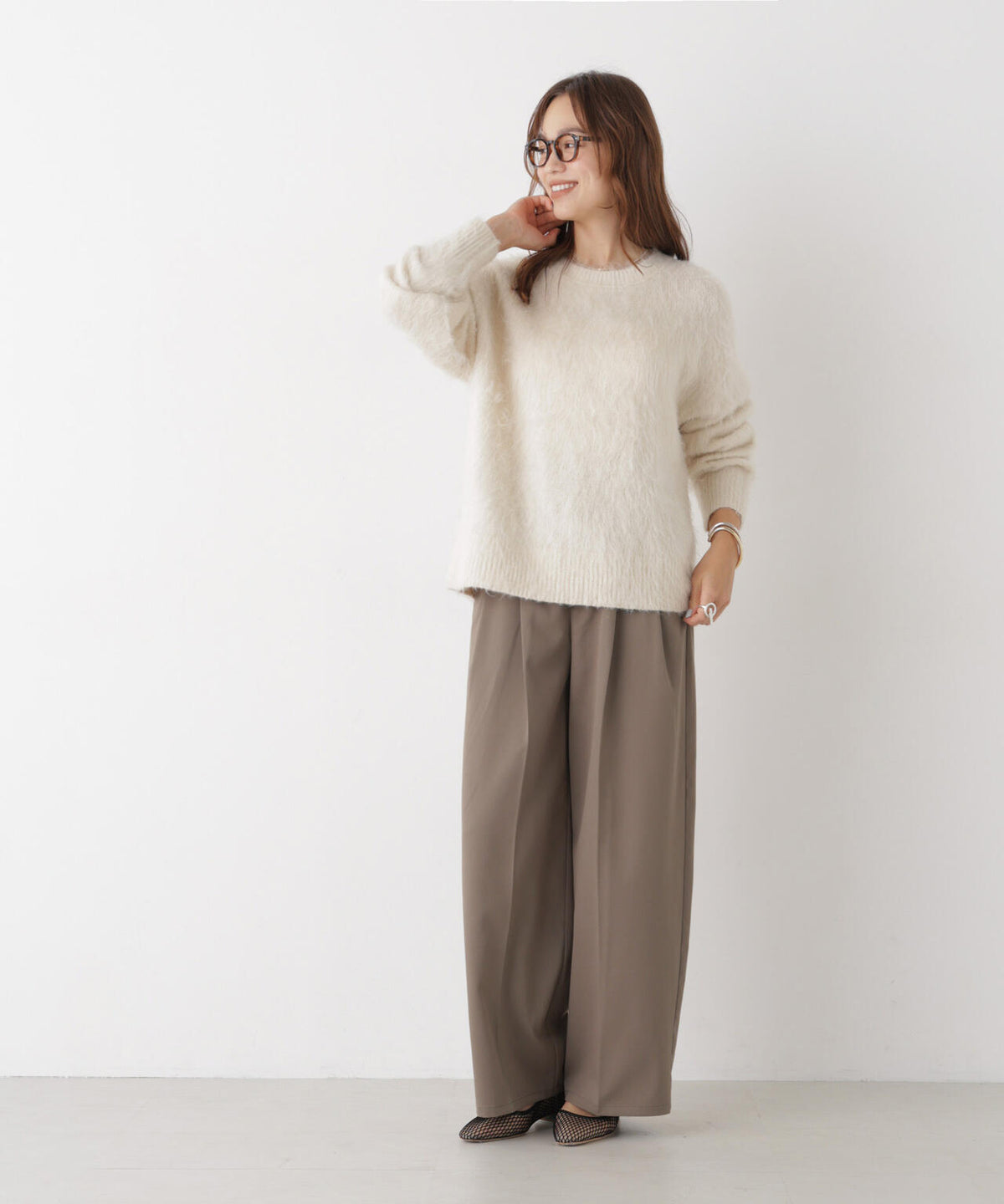 ツータックワイドツイルパンツ(セットアップ可) 6736227316