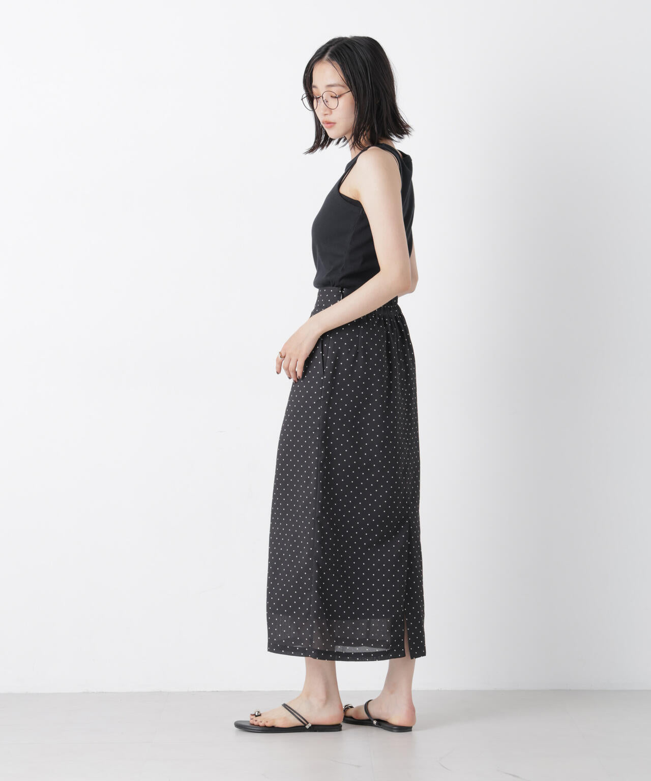 ストレートラインドットスカート(セットアップ可) 6736230302
