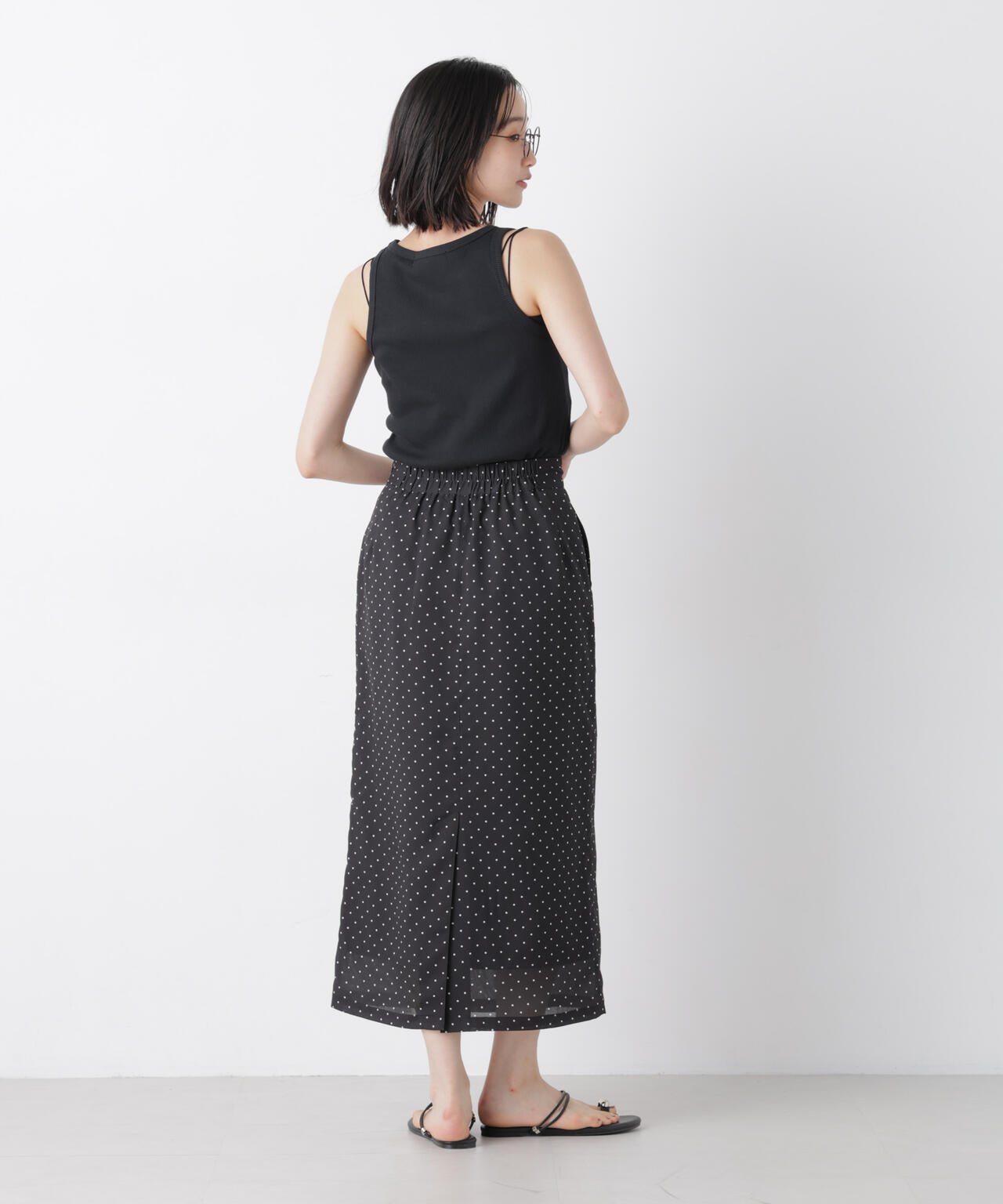 ストレートラインドットスカート(セットアップ可) 6736230302