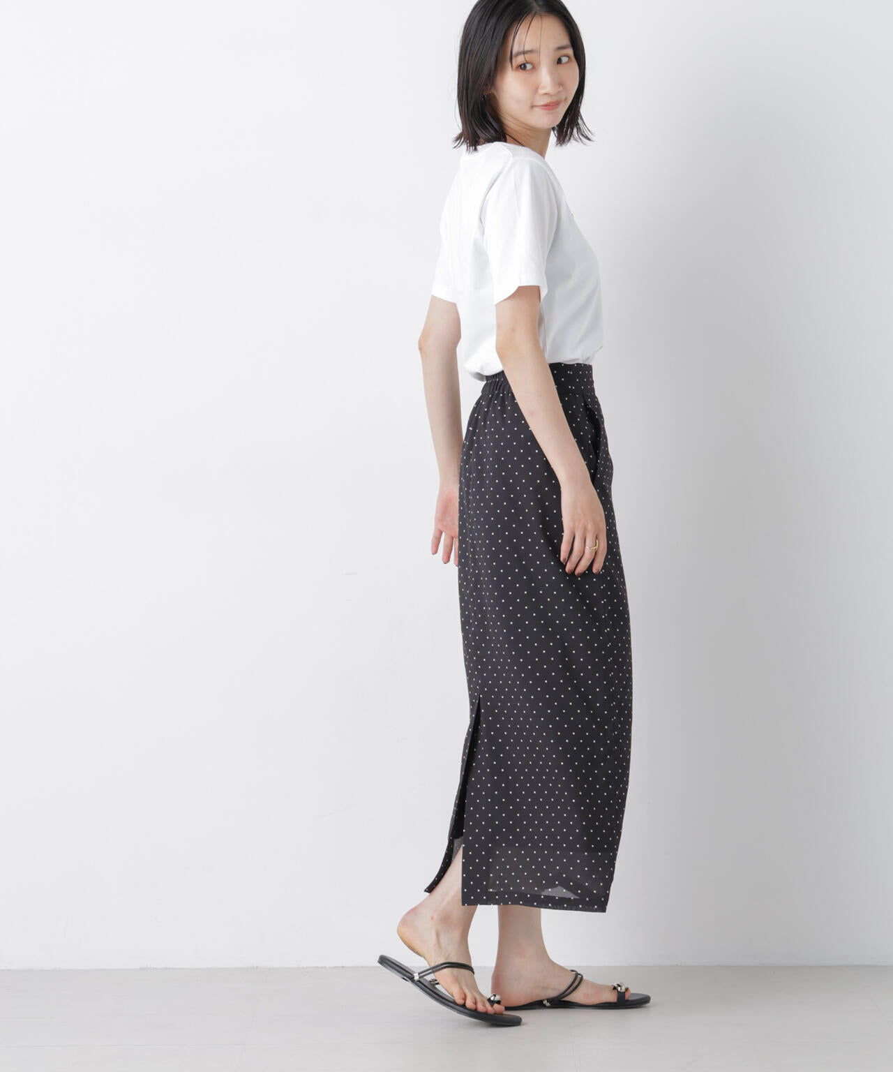 ストレートラインドットスカート(セットアップ可) 6736230302