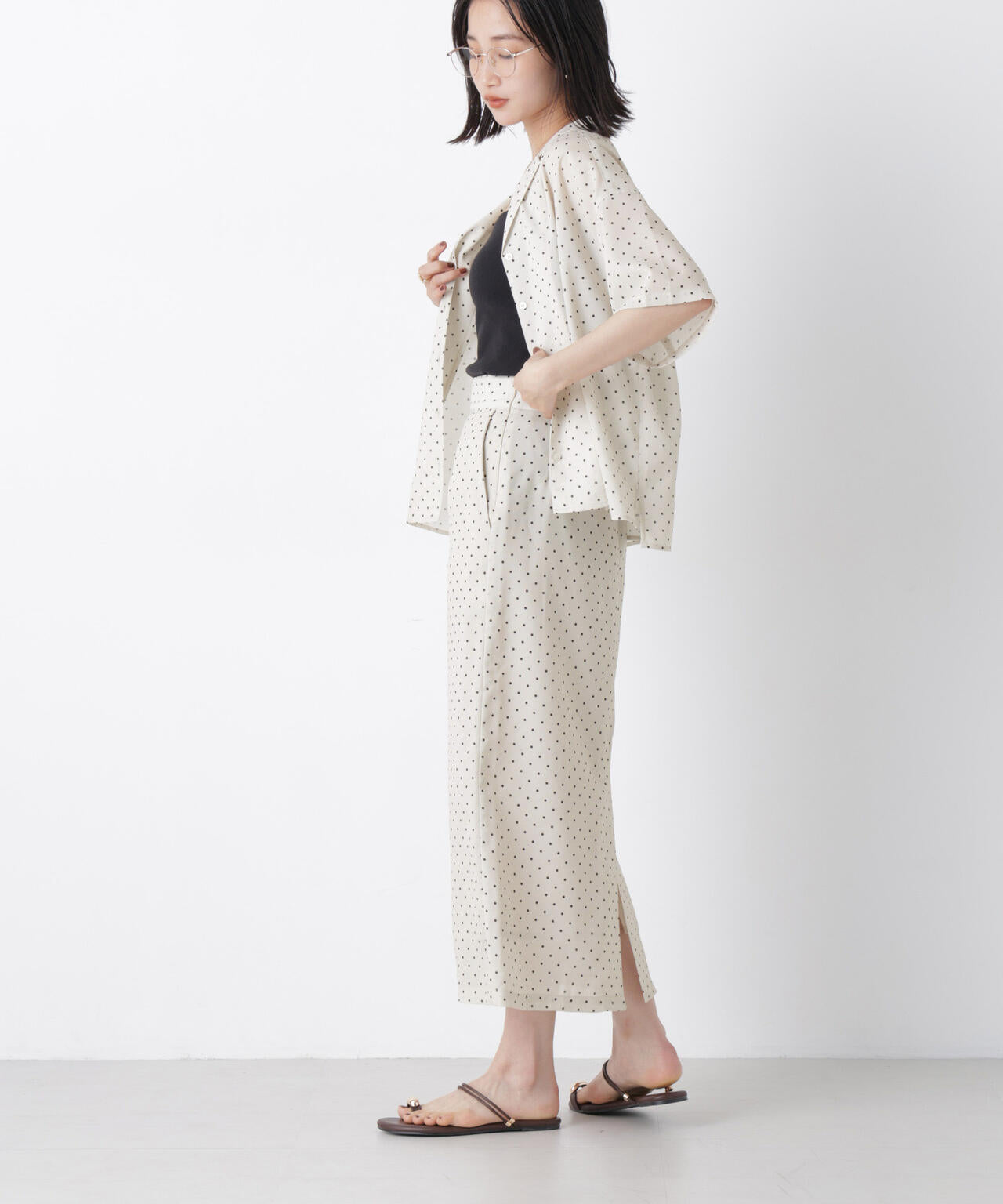 ストレートラインドットスカート(セットアップ可) 6736230302