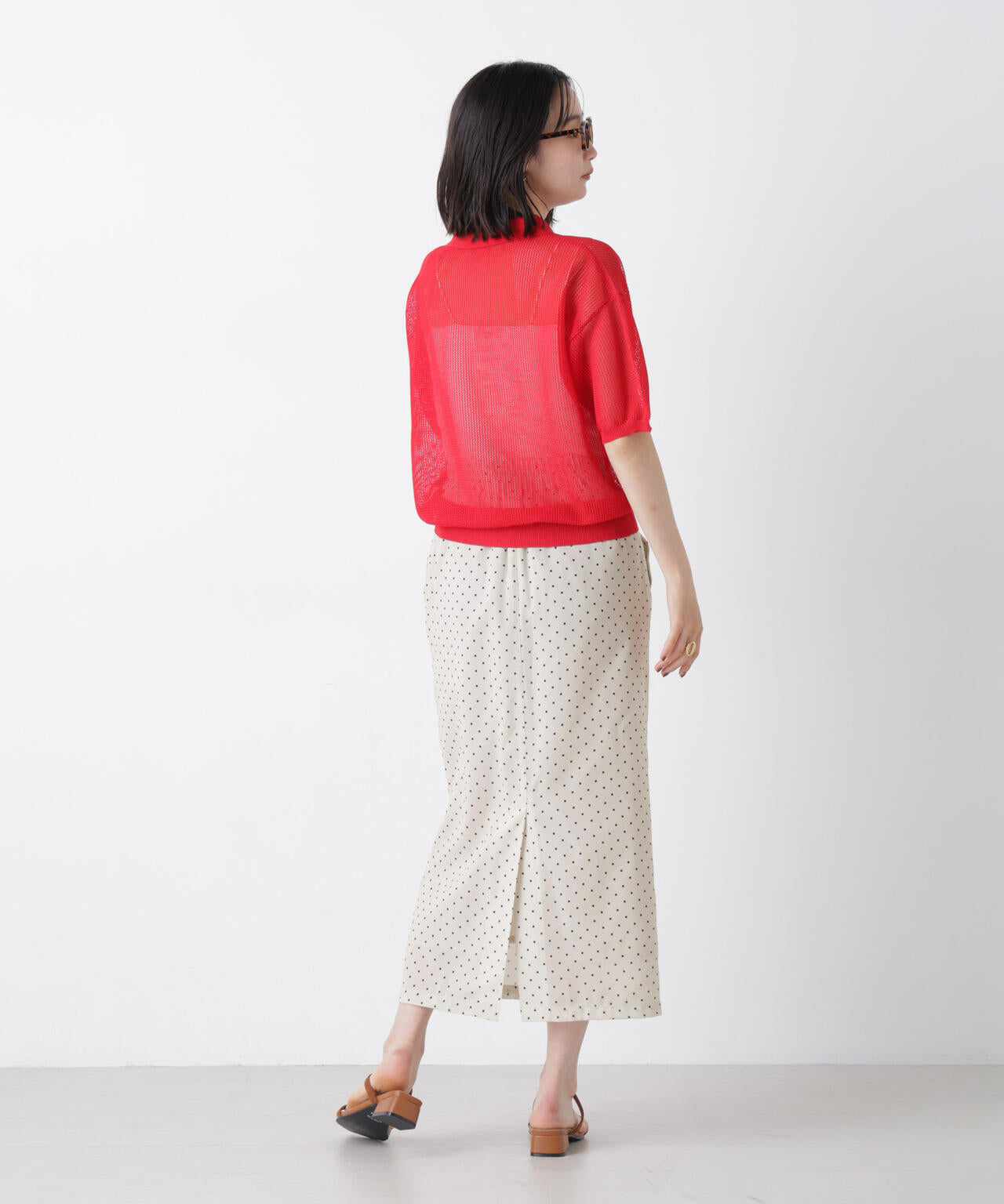 ストレートラインドットスカート(セットアップ可) 6736230302