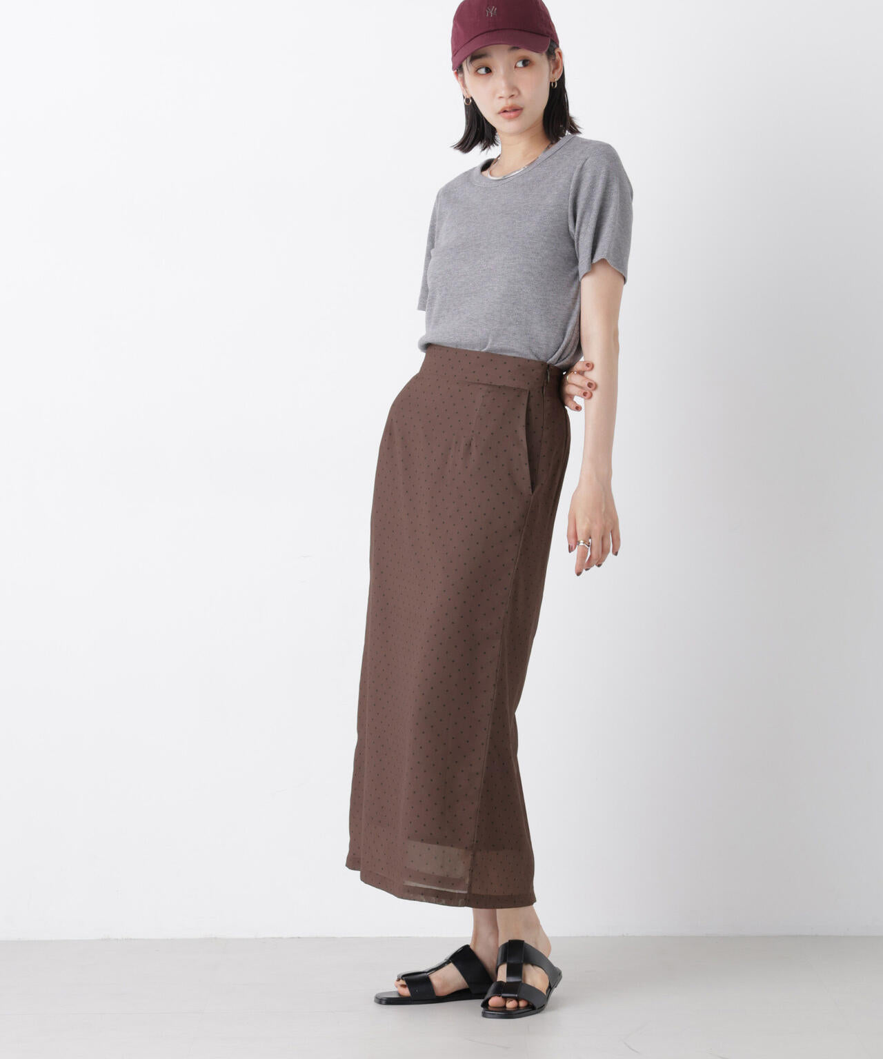 ストレートラインドットスカート(セットアップ可) 6736230302