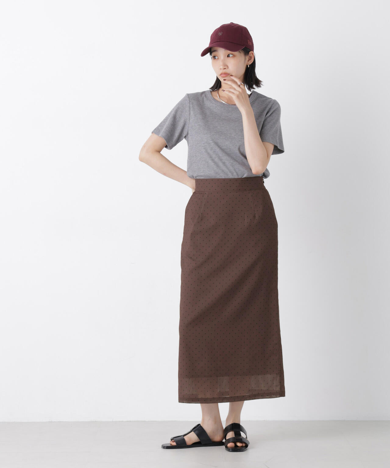 ストレートラインドットスカート(セットアップ可) 6736230302