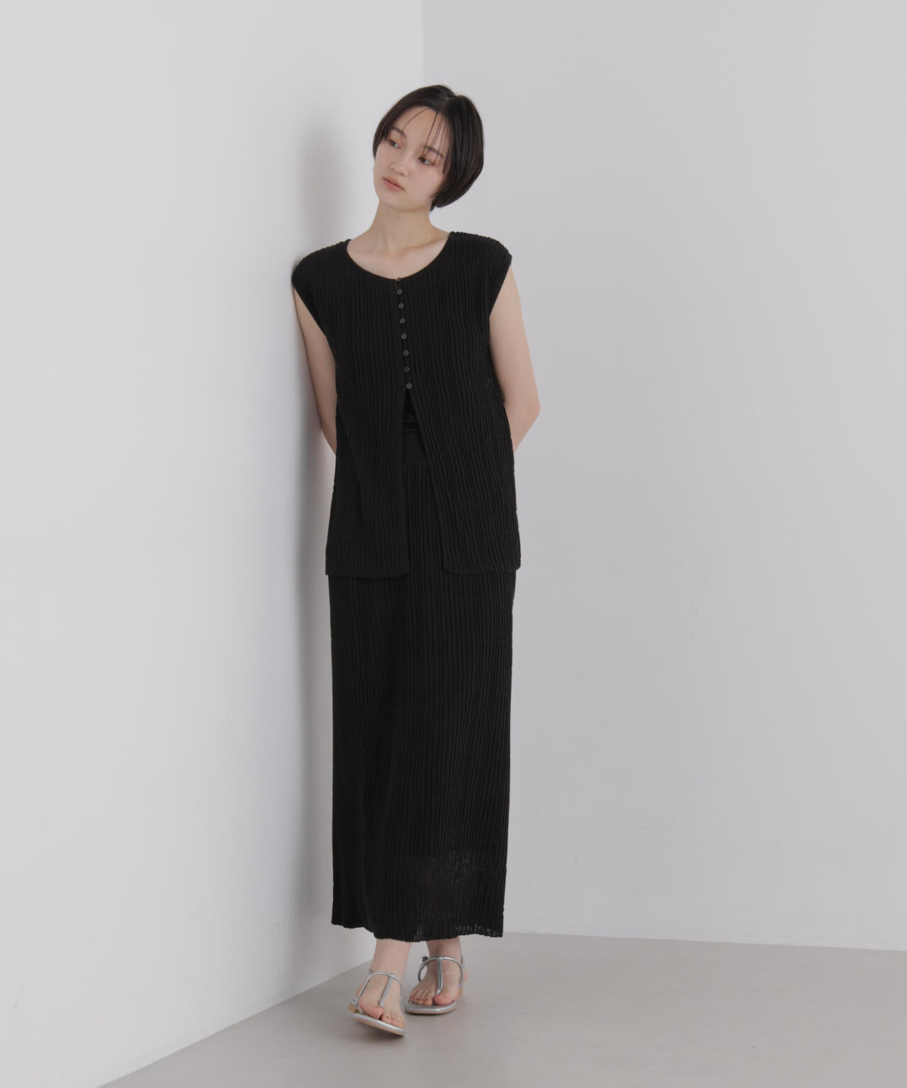 楊柳ライクニットタイトスカート(セットアップ可) 6736230305