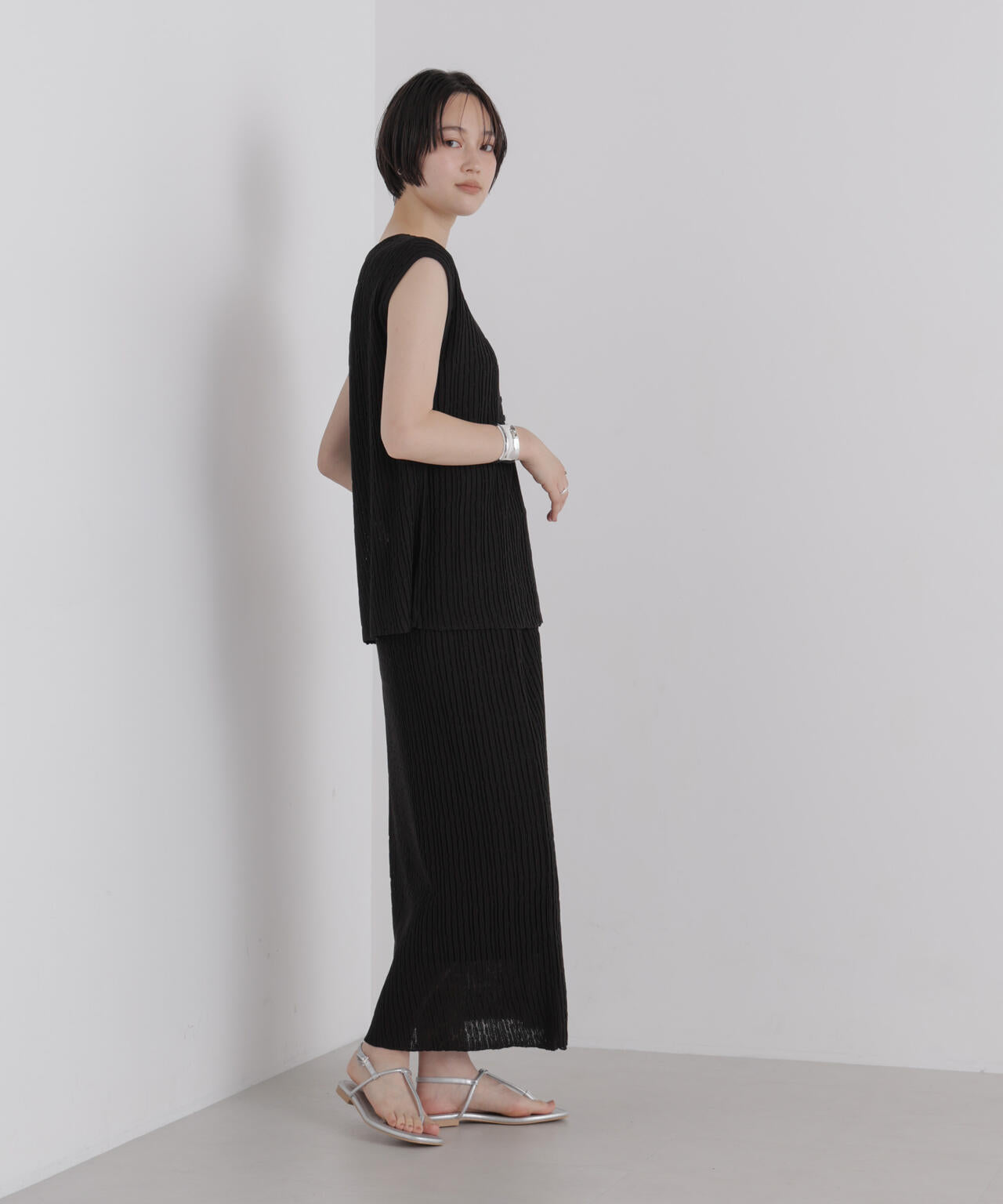楊柳ライクニットタイトスカート(セットアップ可) 6736230305
